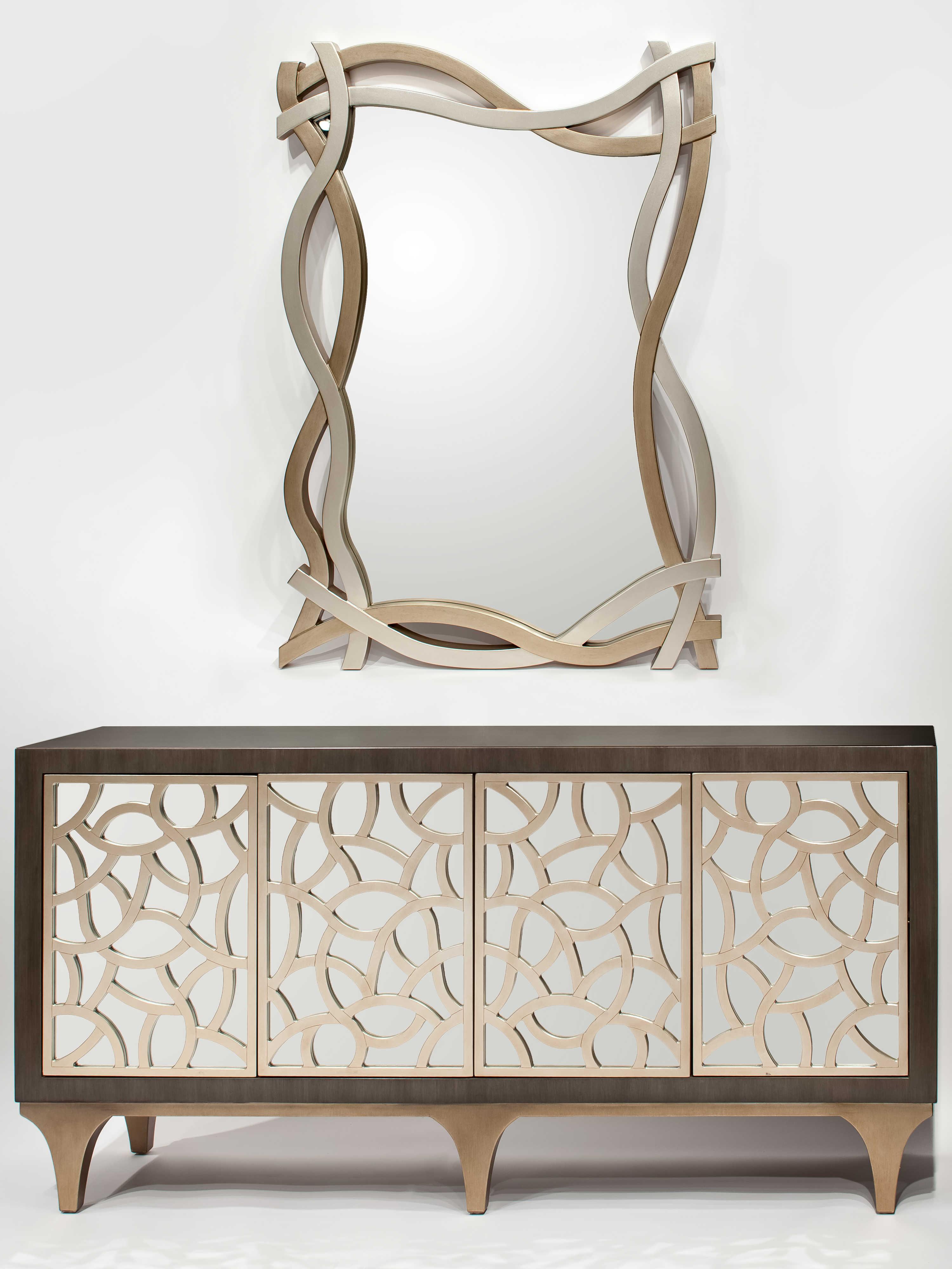 Artmax Soft Silver / Champagne Rectangular Wall Mirror