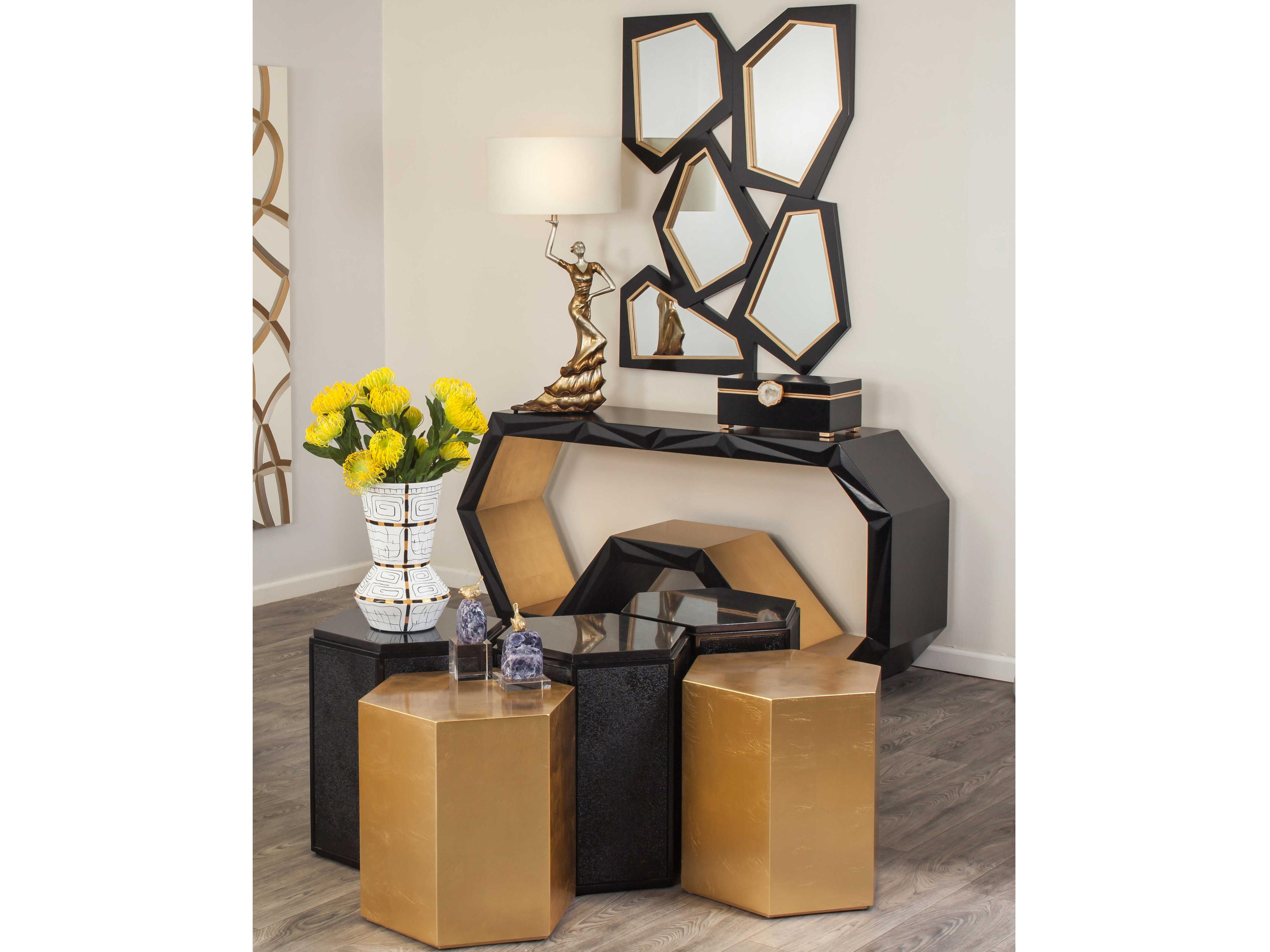 Artmax Black Gold Wall Mirror