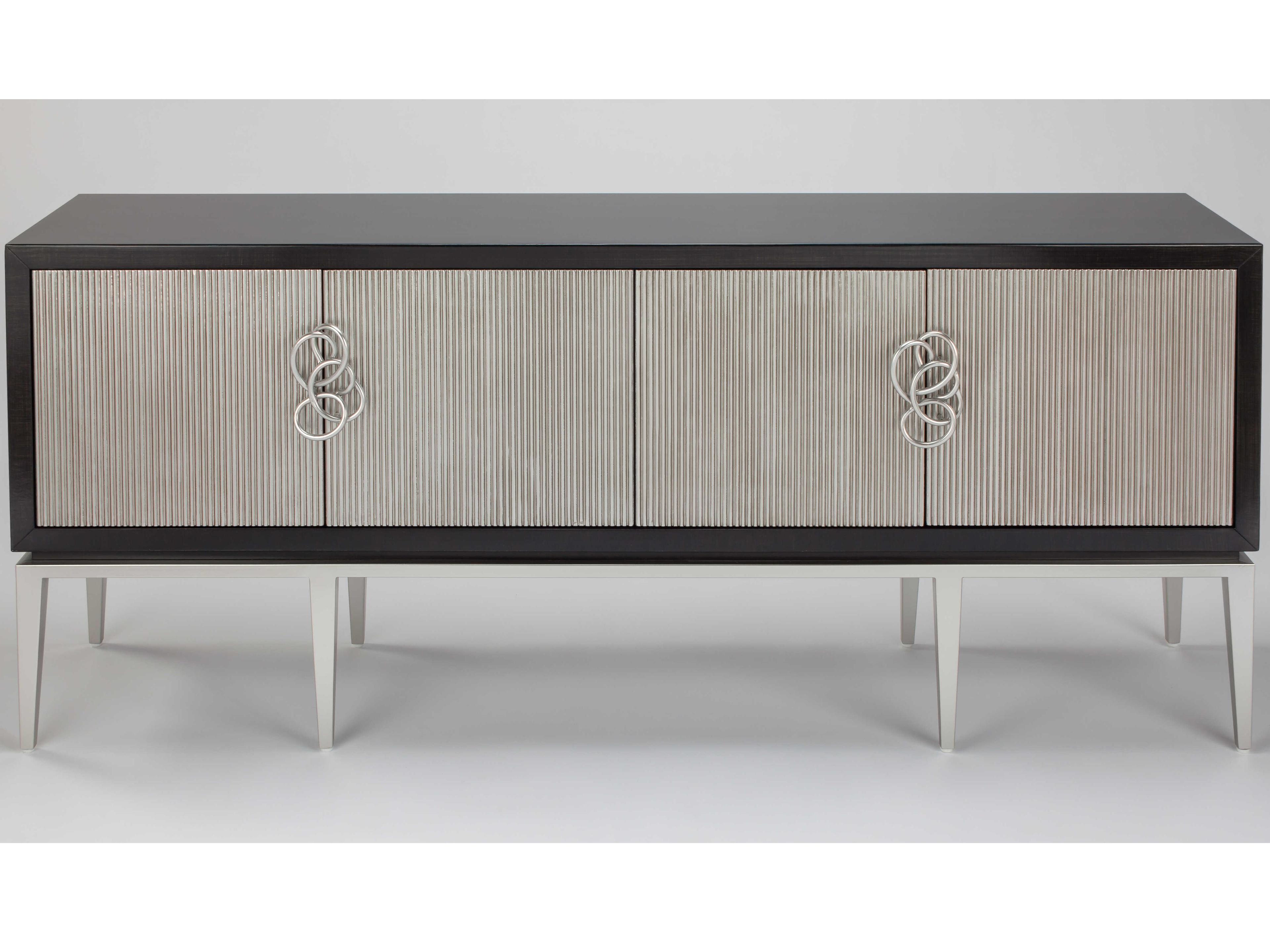 Artmax 72" Black Silver Media Console