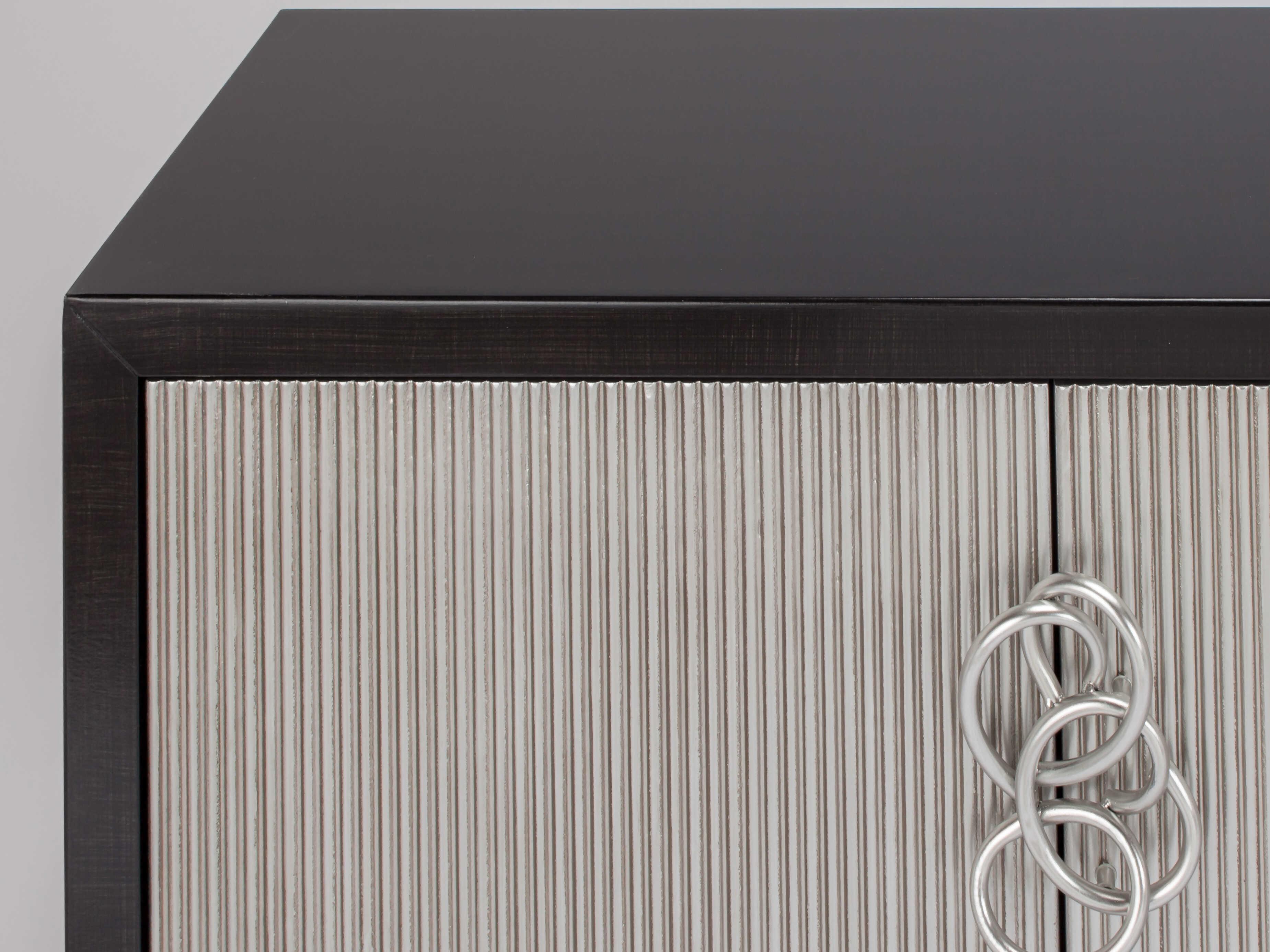 Artmax 72" Black Silver Media Console