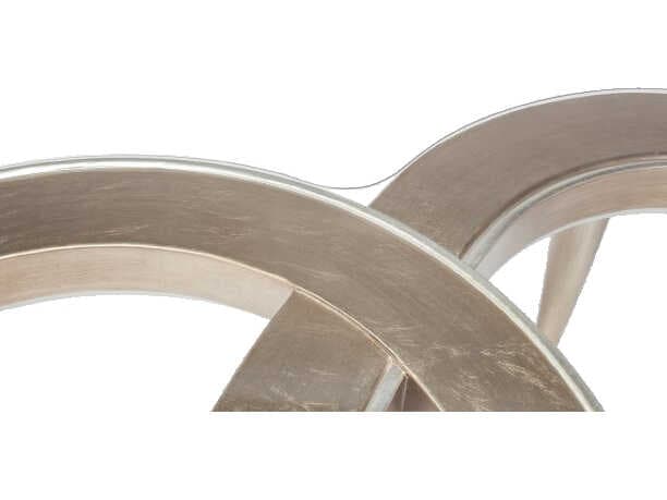 Artmax Glass Soft Goldleaf Silver Trim Coffee Table