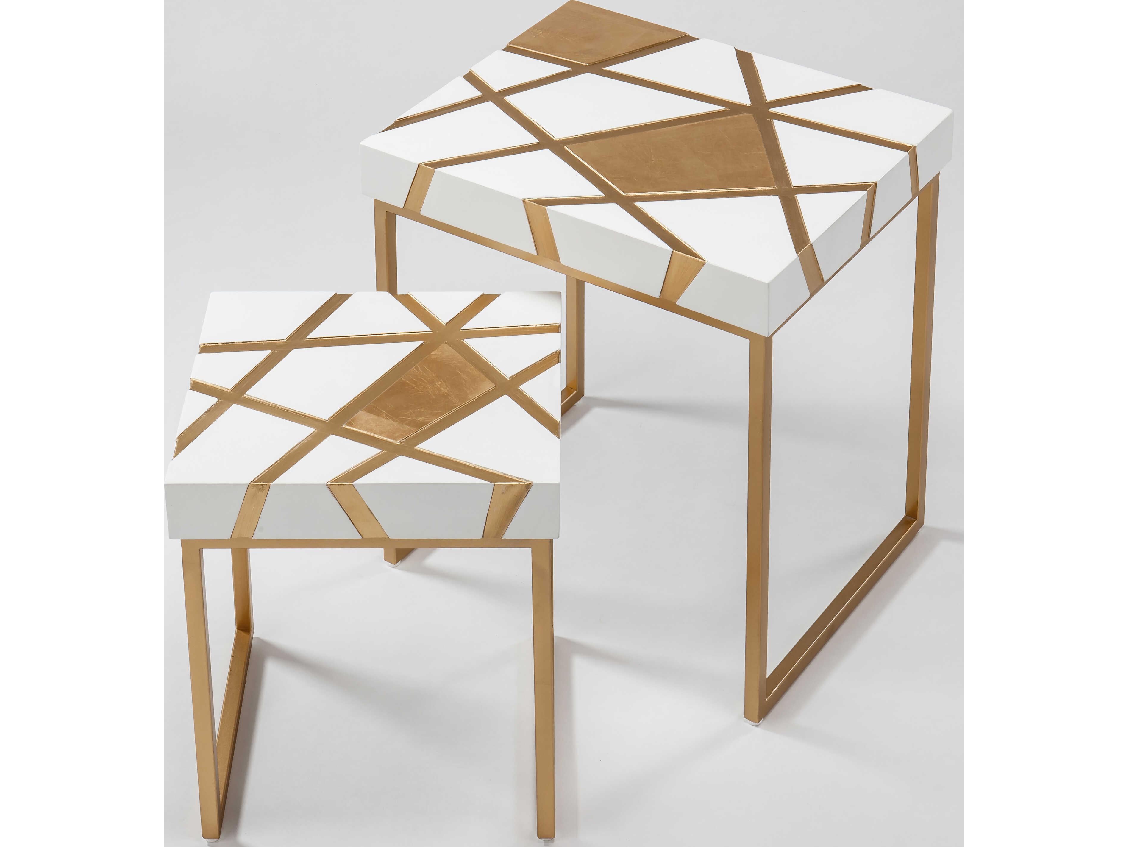 Artmax Rectangular Glass End Table Set of 2