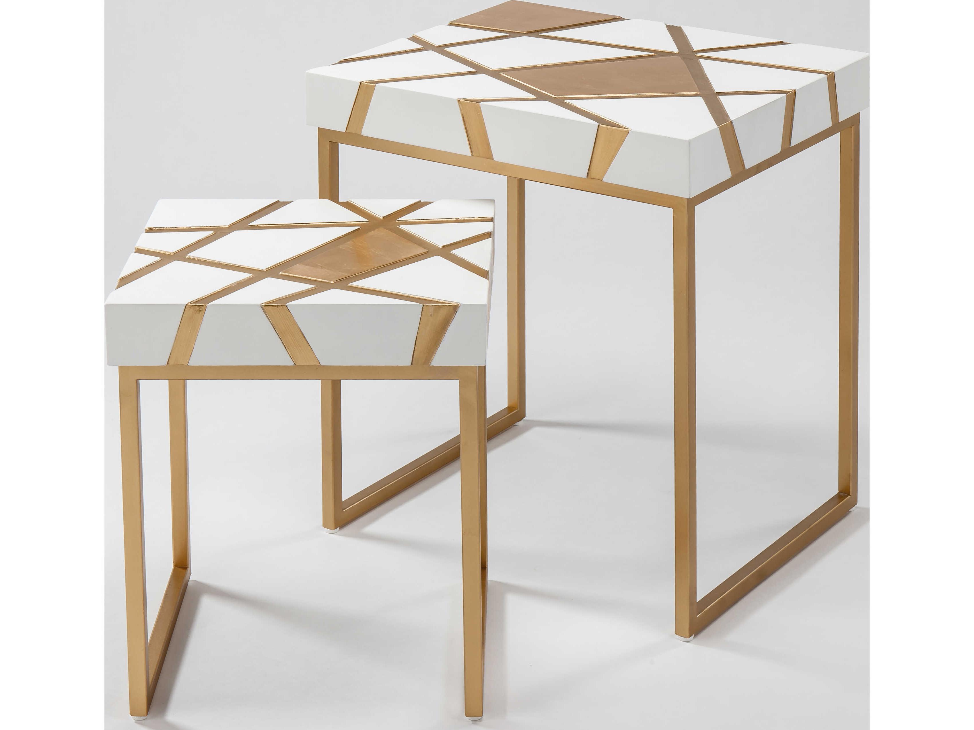 Artmax Rectangular Glass End Table Set of 2