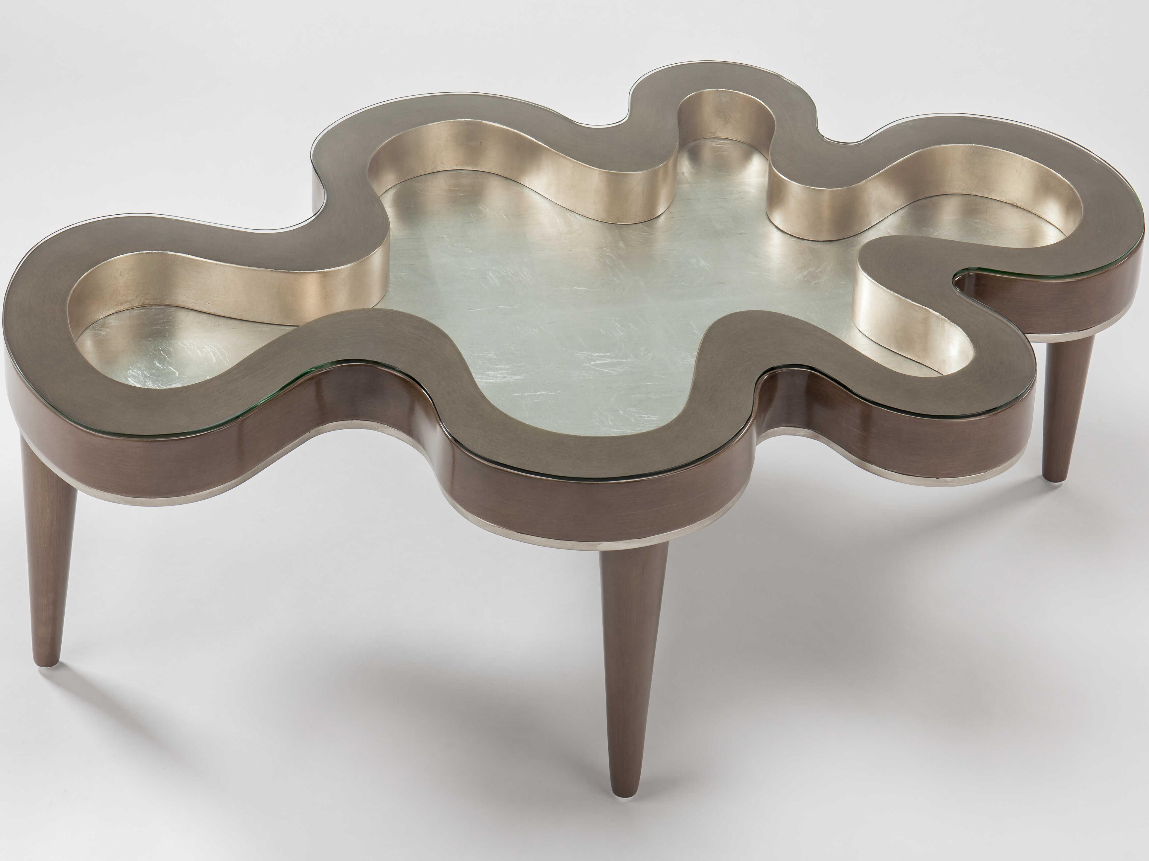 Artmax Glass Champagne Silverleaf Coffee Table