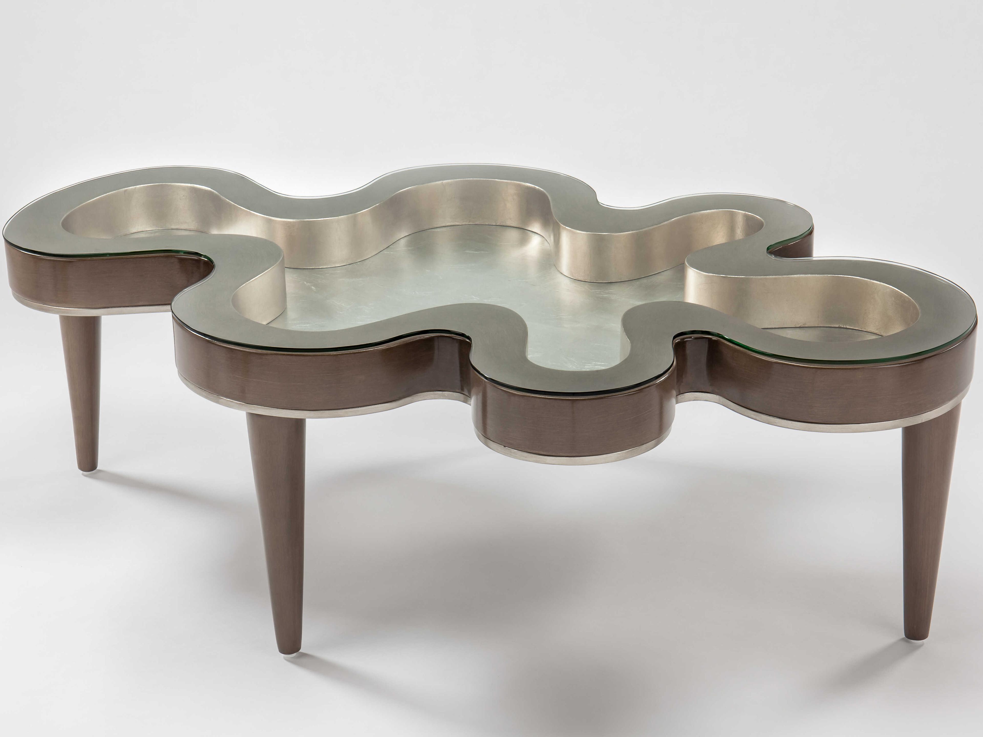 Artmax Glass Champagne Silverleaf Coffee Table