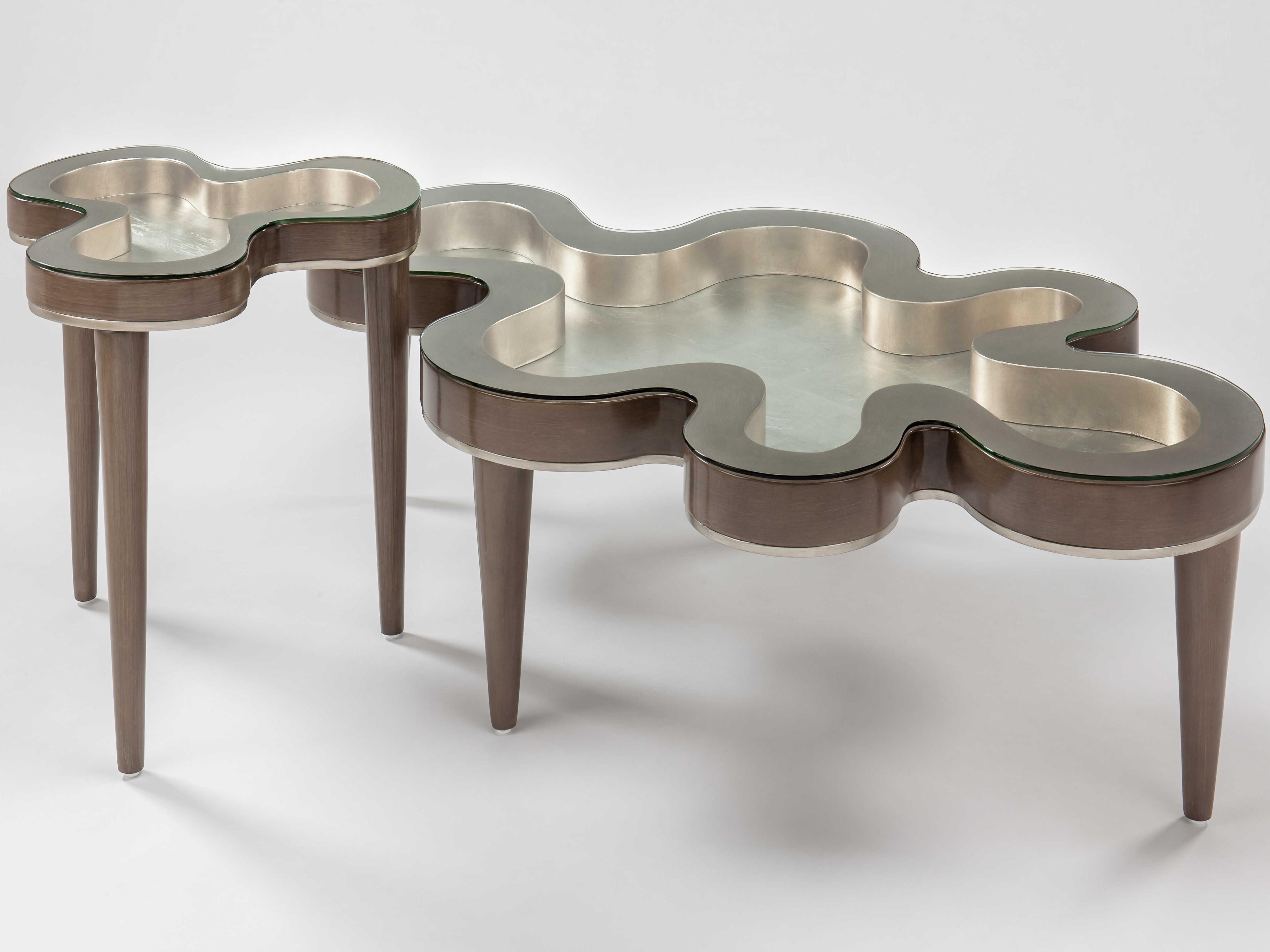 Artmax Glass Champagne Silverleaf Coffee Table