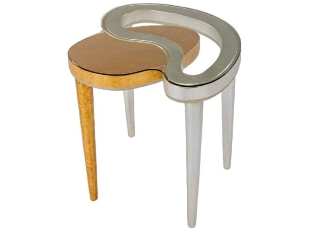 Artmax Glass Gold Silver End Table