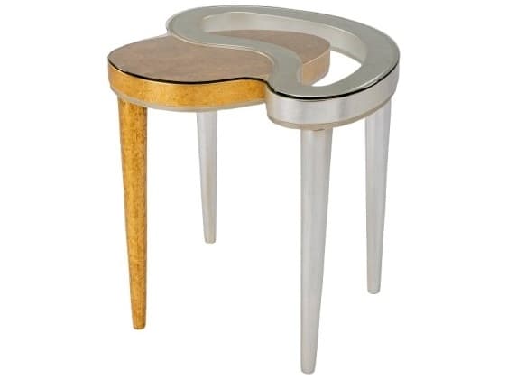 Artmax Glass Gold Silver End Table