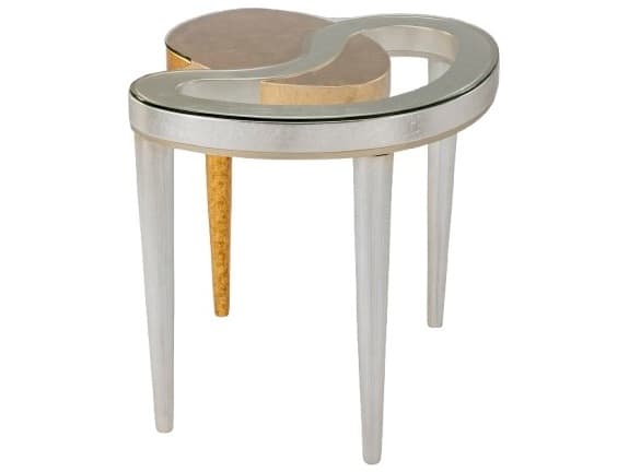 Artmax Glass Gold Silver End Table