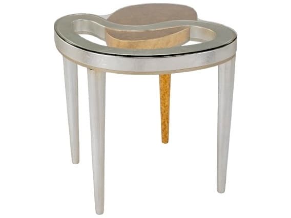 Artmax Glass Gold Silver End Table