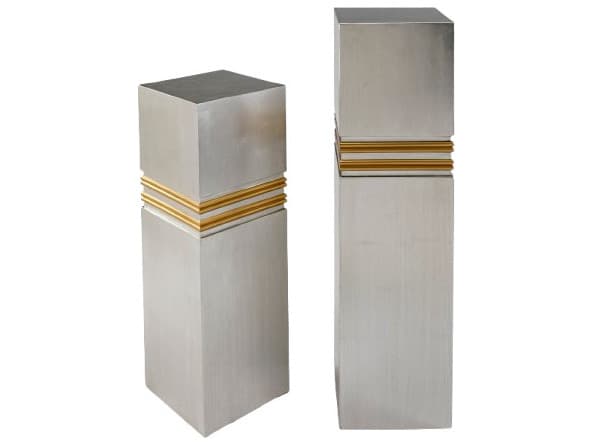 Artmax Square Wood Silver End Table