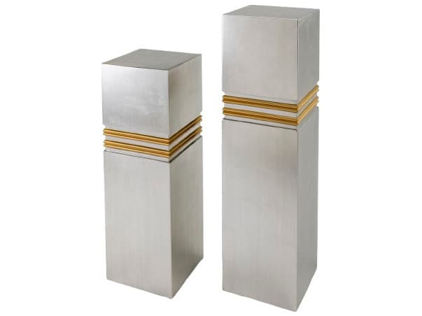 Artmax Square Wood Silver End Table