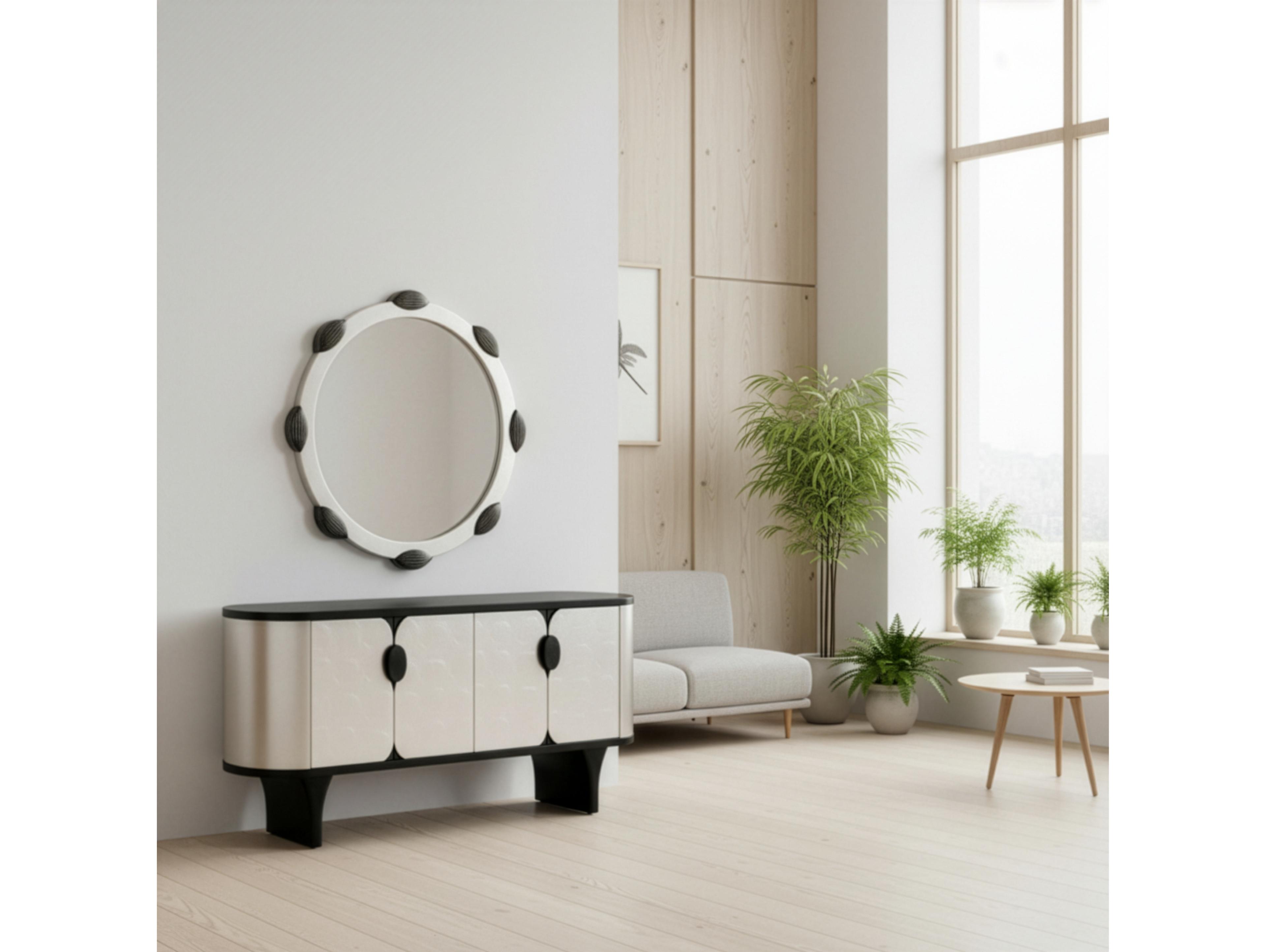 Artmax Black Silver Wall Mirror Round