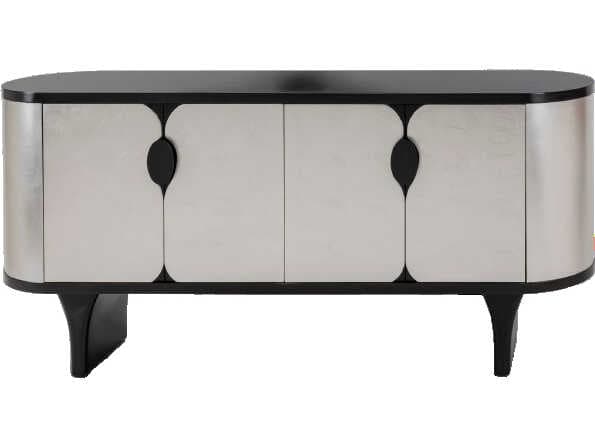 Artmax 72" Silverleaf Black Top Sideboard