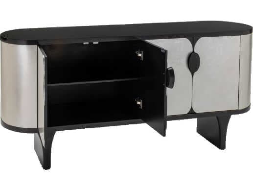 Artmax 72" Silverleaf Black Top Sideboard