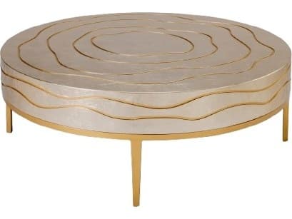 Artmax Round Silver Champagne Gold Coffee Table