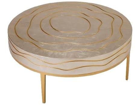 Artmax Round Silver Champagne Gold Coffee Table