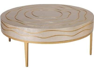 Artmax Round Silver Champagne Gold Coffee Table