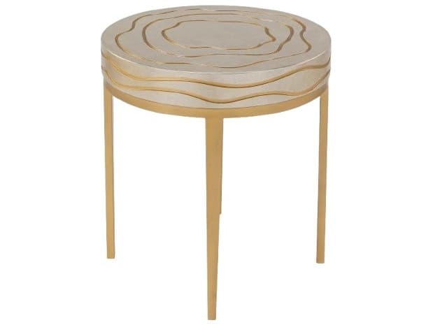 Artmax Round Silver Champagne Gold End Table