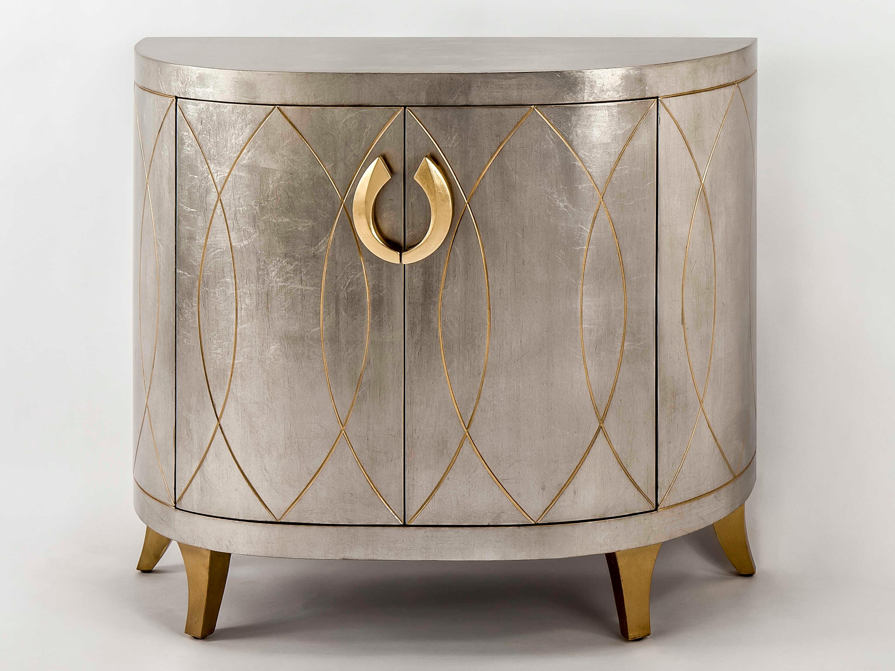 Artmax Warm Silver Leaf Gold Accent Chest