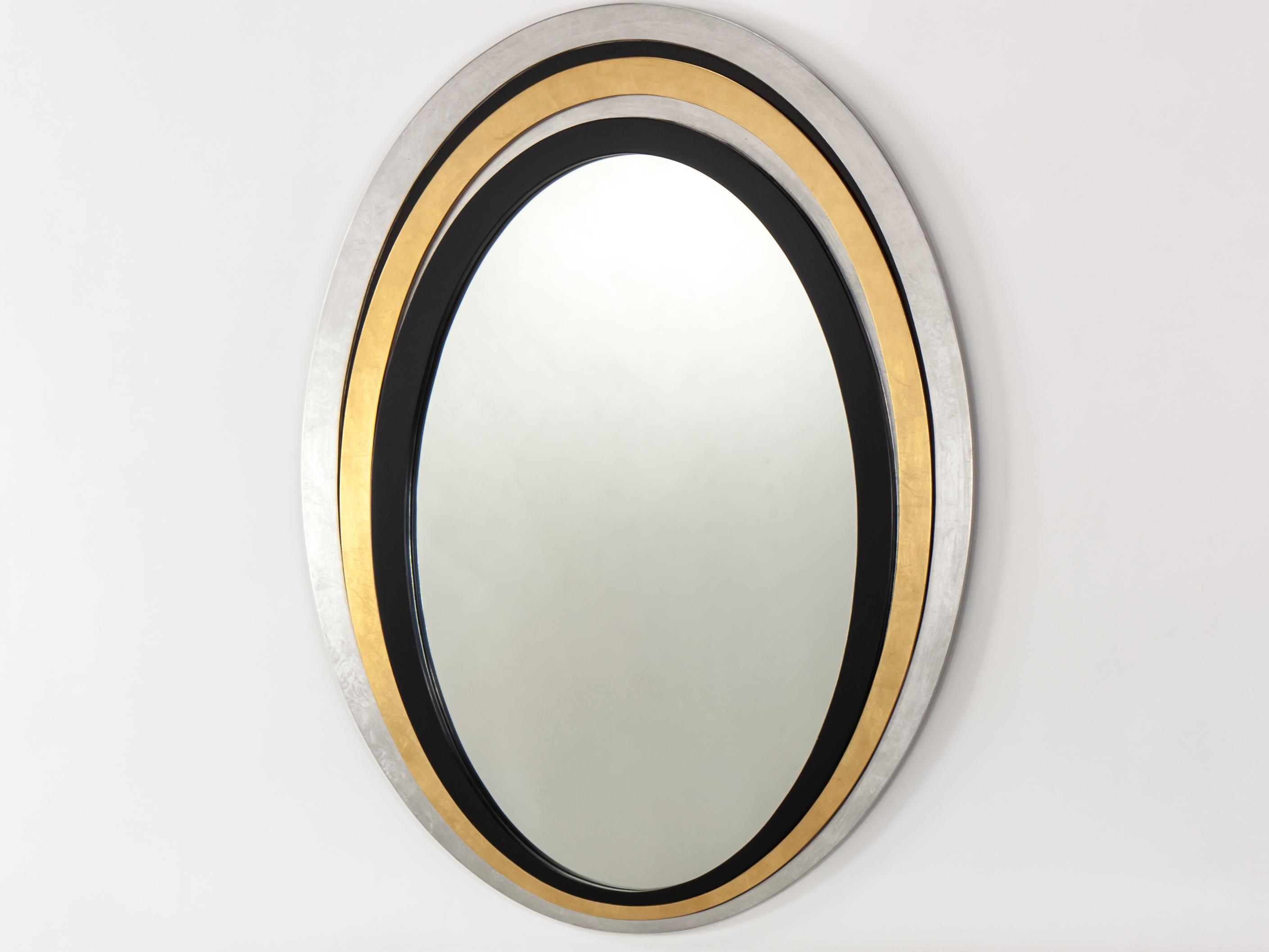 Artmax Silverleaf Goldleaf Black Wall Mirror Oval
