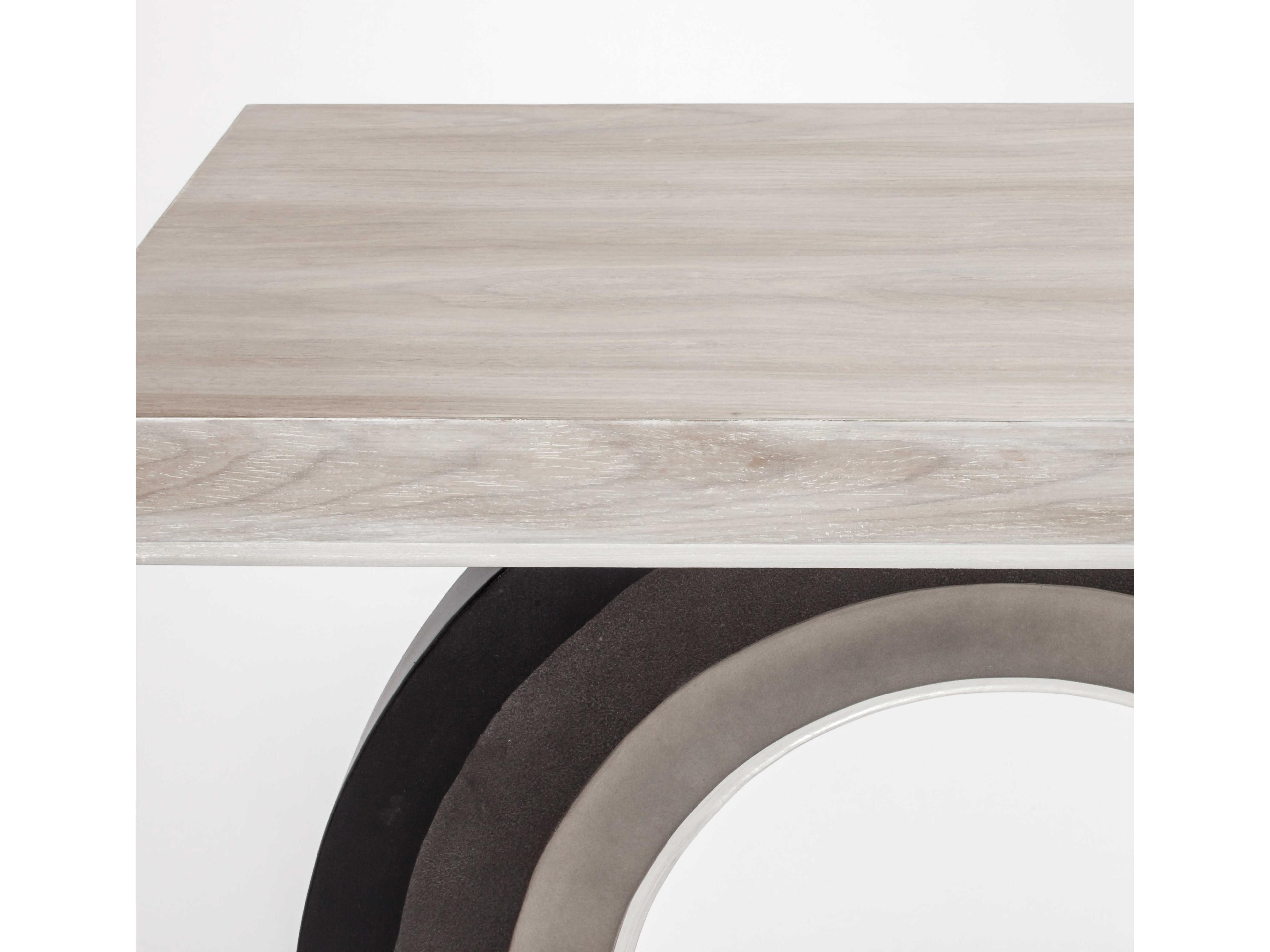 Artmax Rectangular Wood Washed Smokey Black Gray Console Table