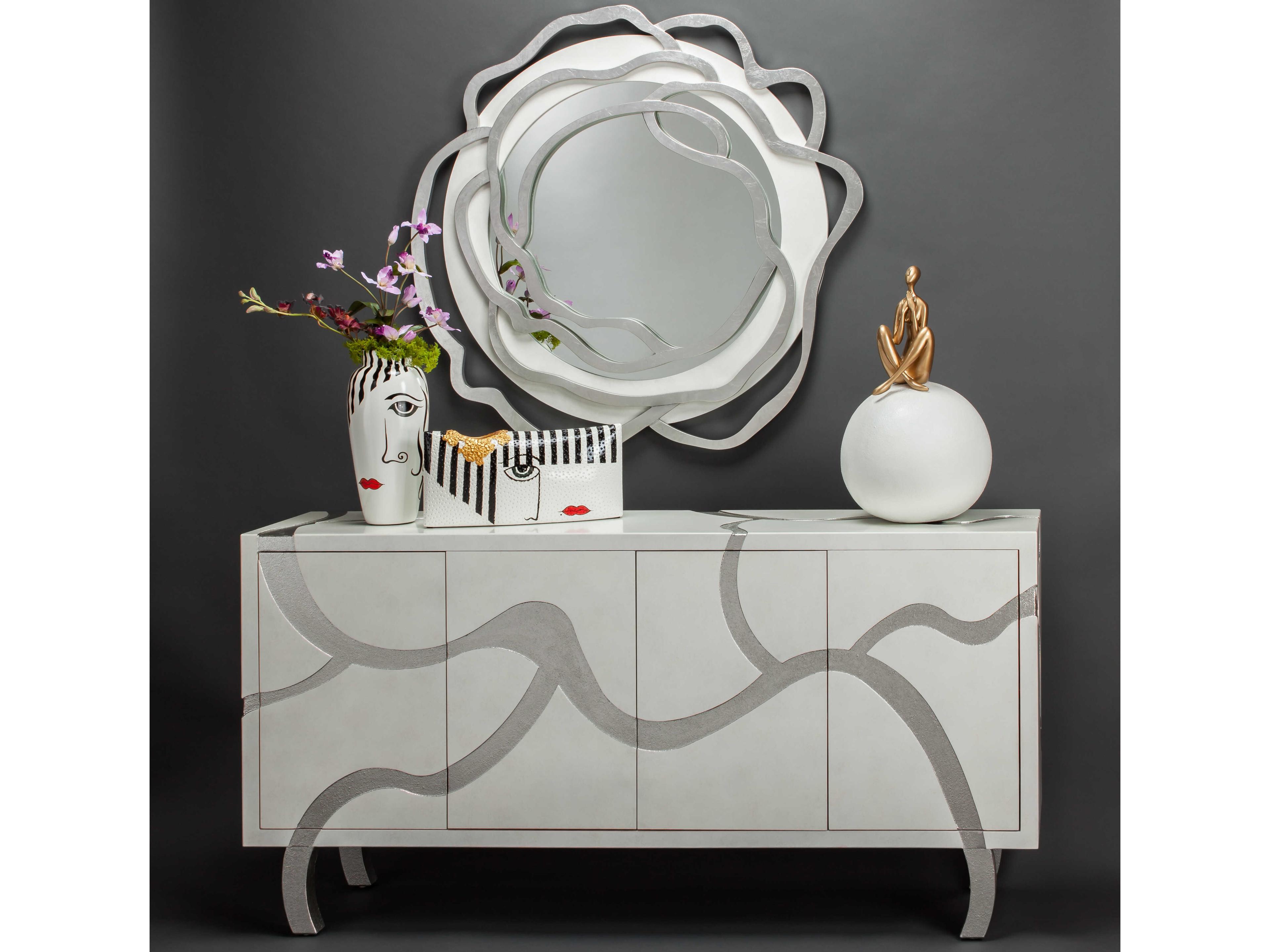 Artmax Frosty White Silver Wall Mirror