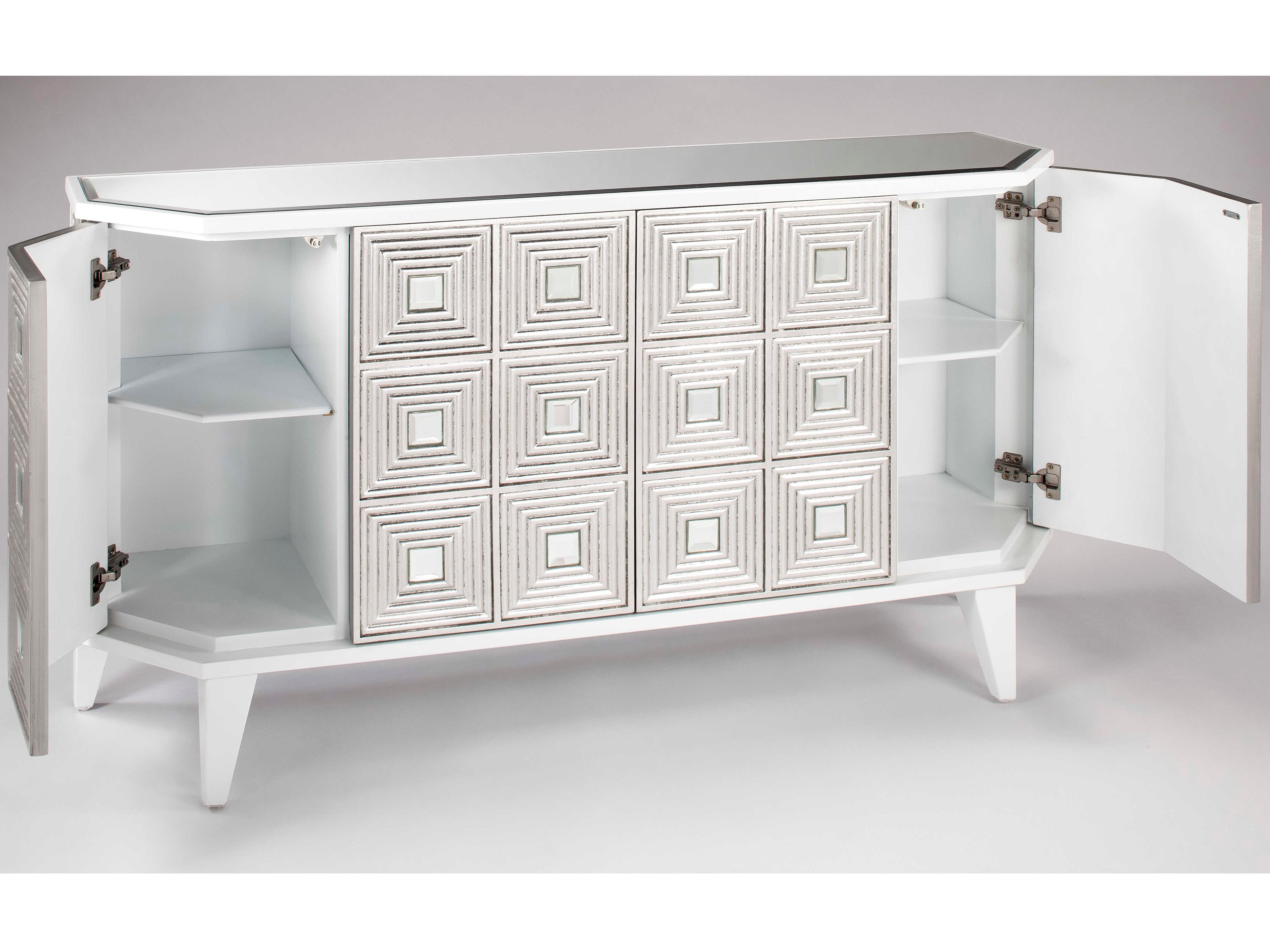 Artmax 65" White Silverleaf Sideboard