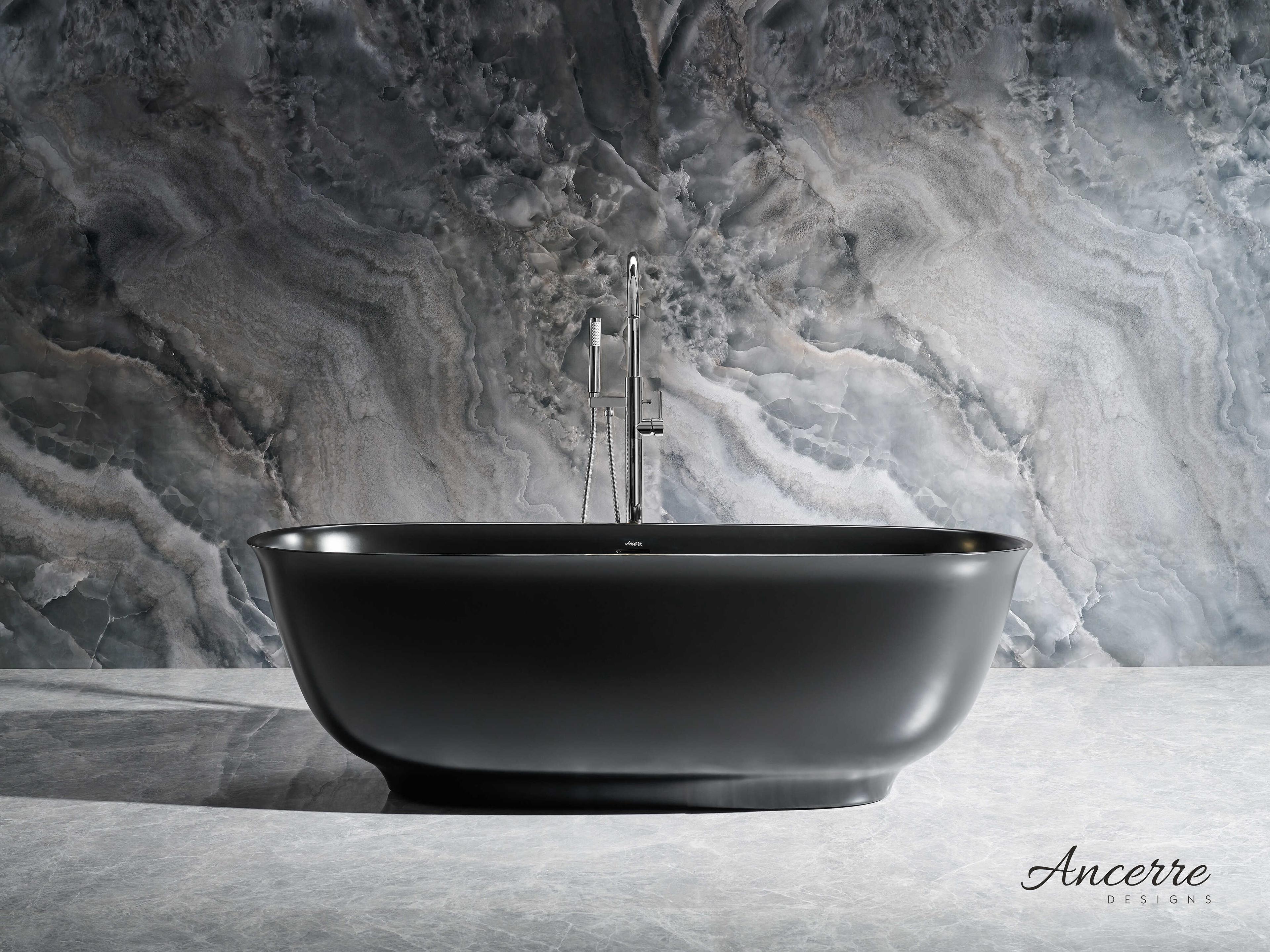 Ancerre Designs Fiore Matte Black Bathtub