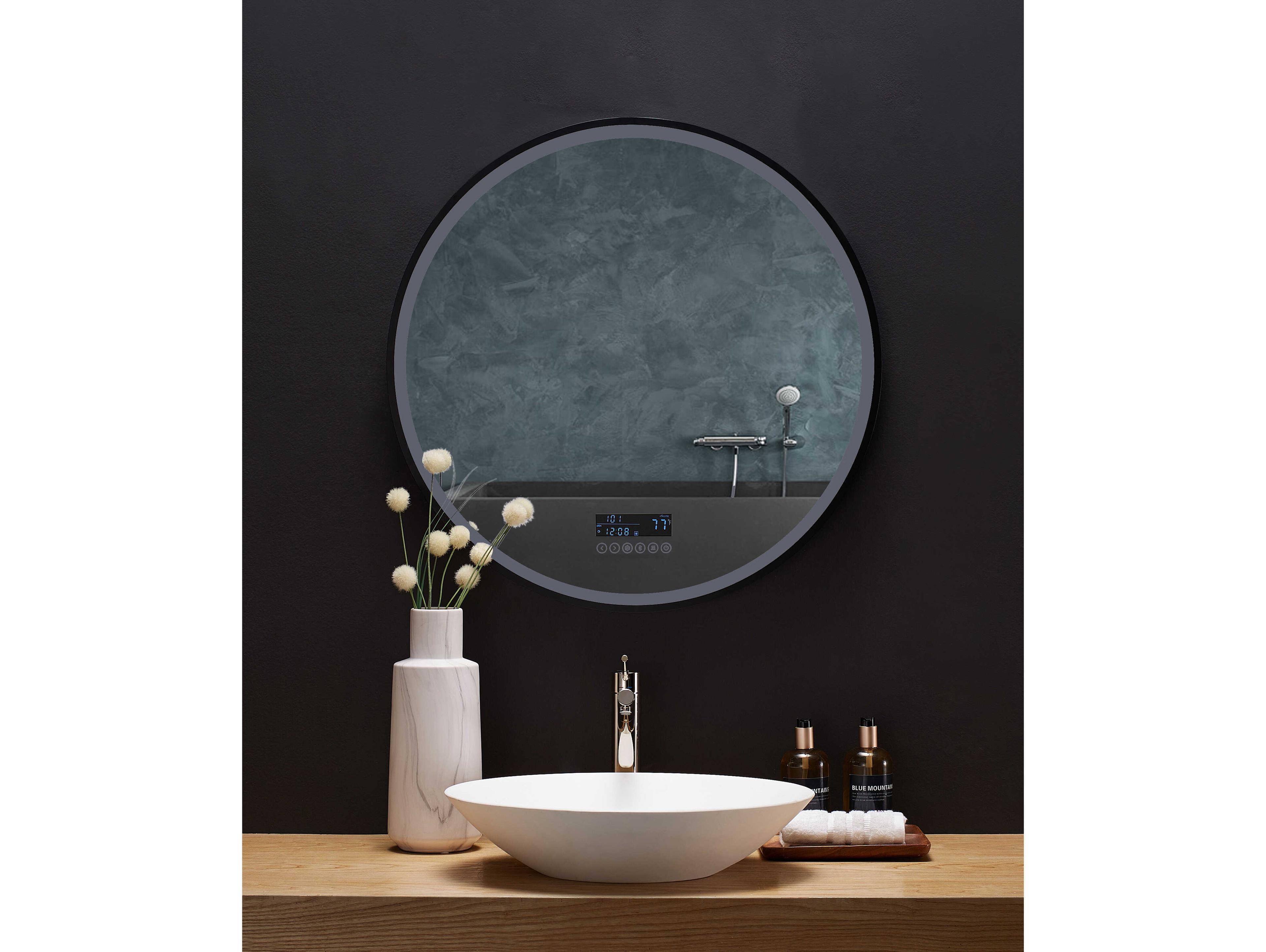 Ancerre Designs Cirque Black Round Wall Mirror
