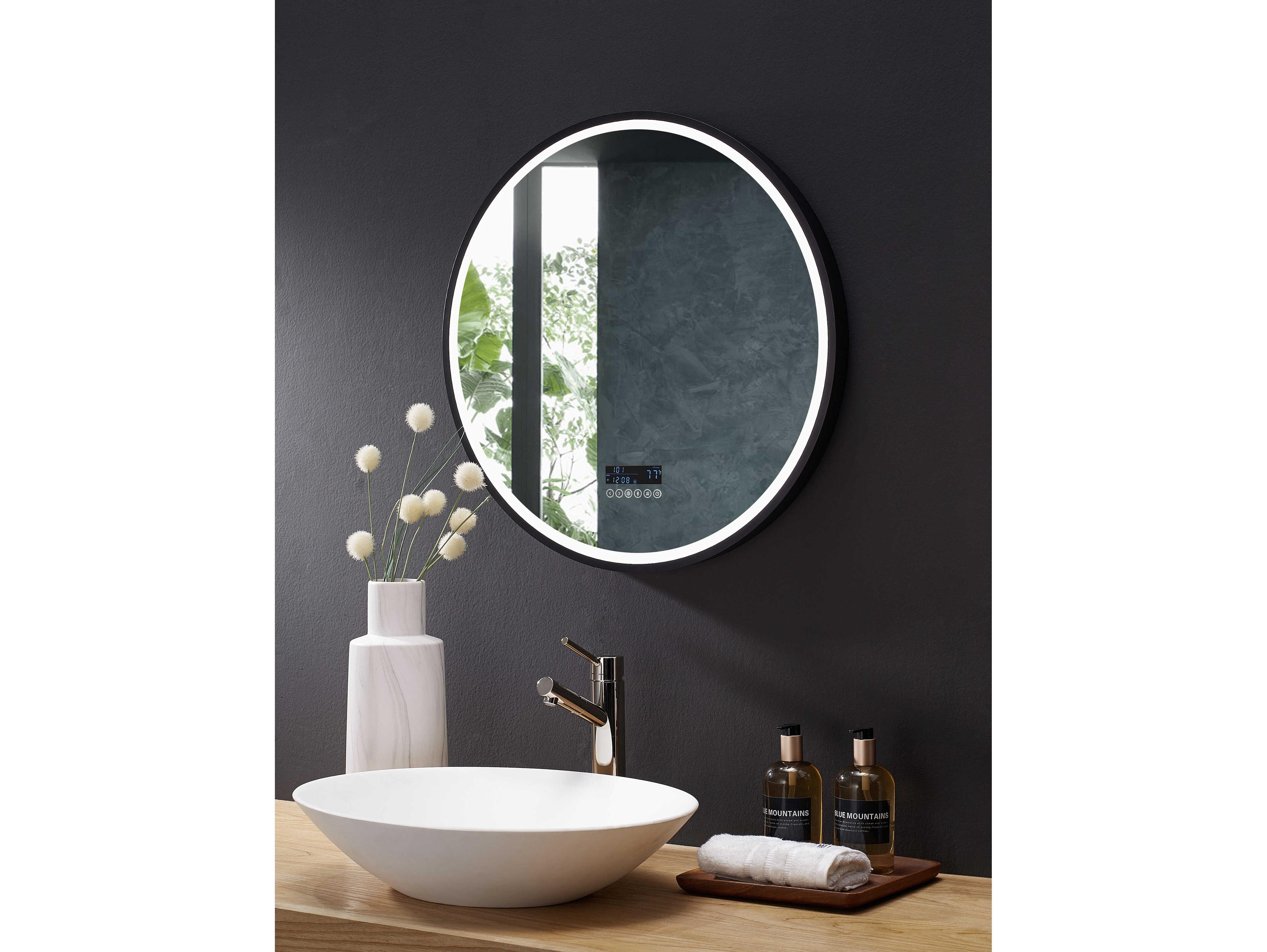 Ancerre Designs Cirque Black Round Wall Mirror