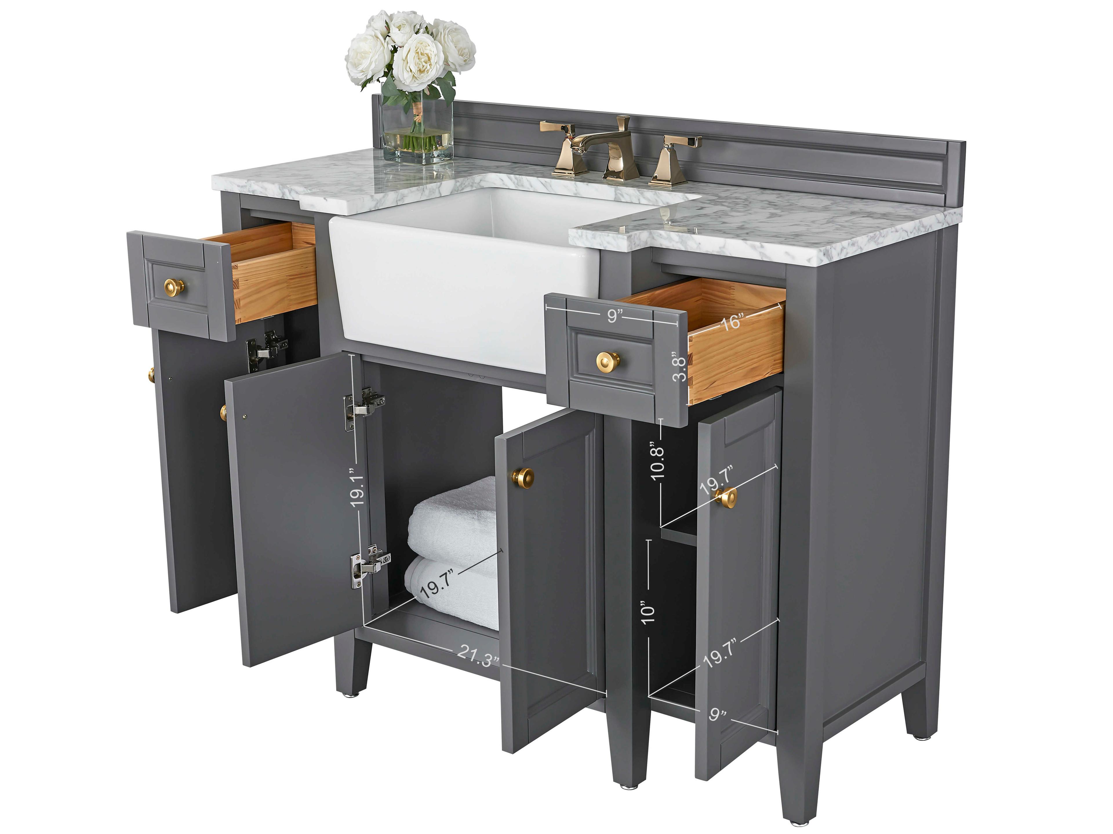 Ancerre Designs Adeline Sapphire Gray 48" Vanity
