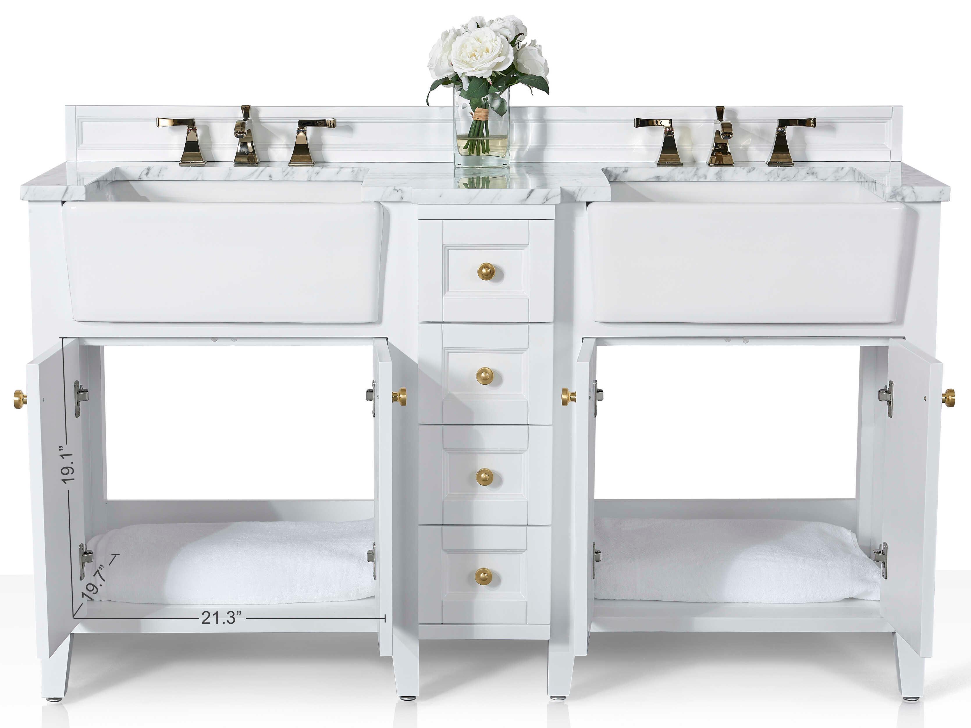 Ancerre Designs Adeline White 60" Vanity