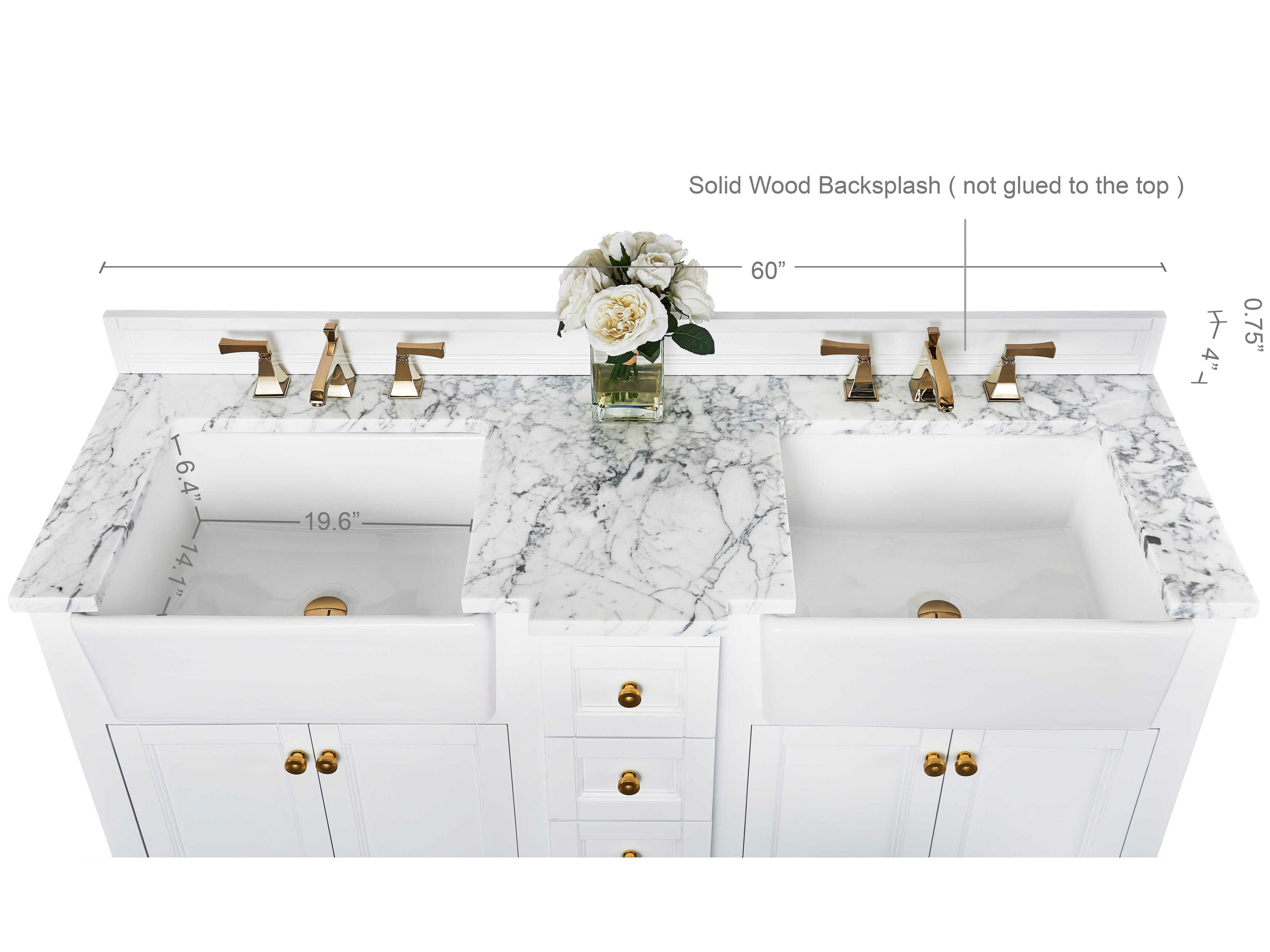 Ancerre Designs Adeline White 60" Vanity