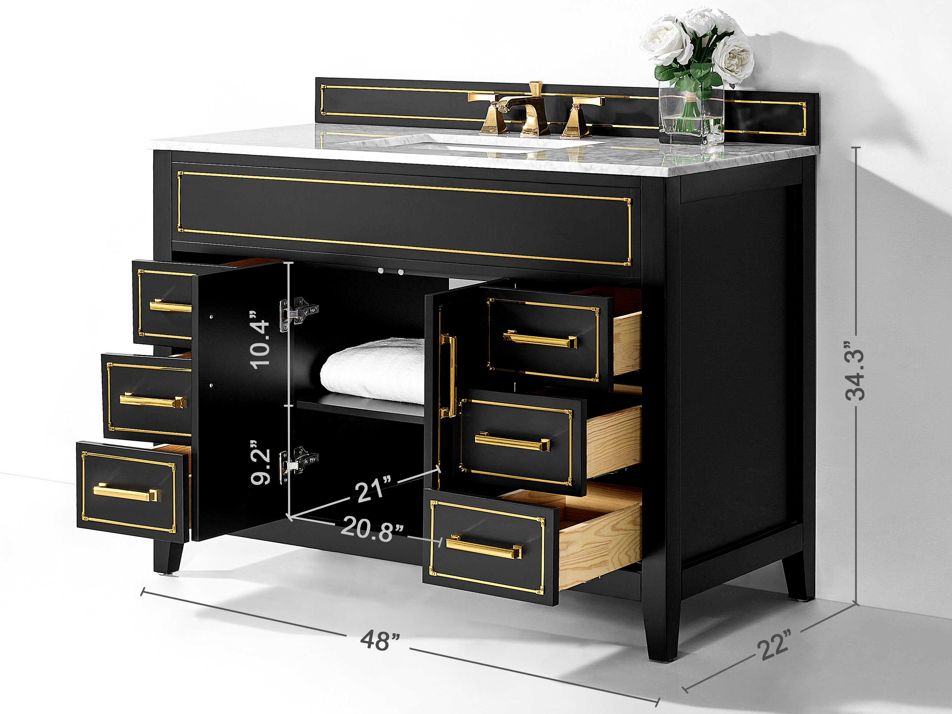 Ancerre Designs Aspen Black Onyx 48" Vanity