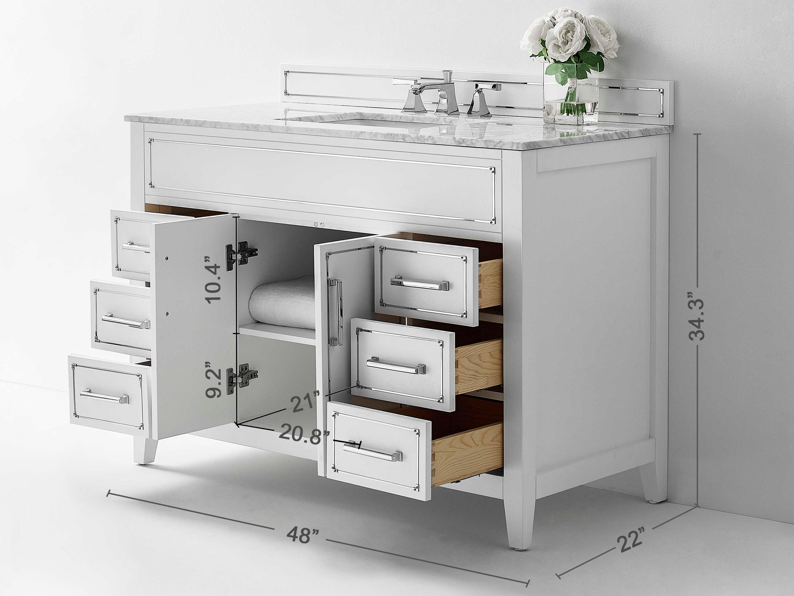 Ancerre Designs Aspen White 48" Vanity
