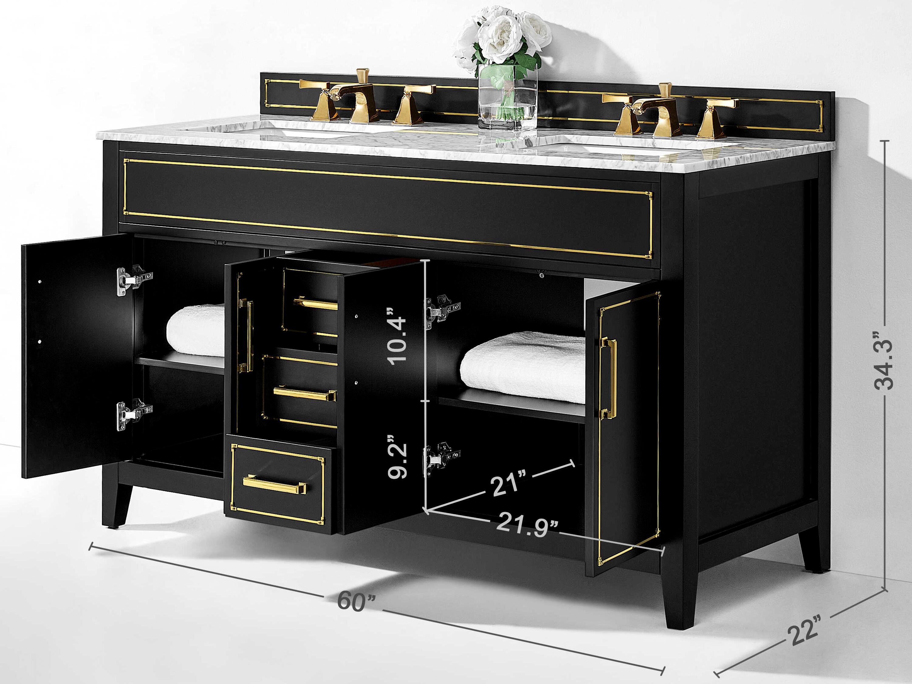 Ancerre Designs Aspen Black Onyx 60" Vanity