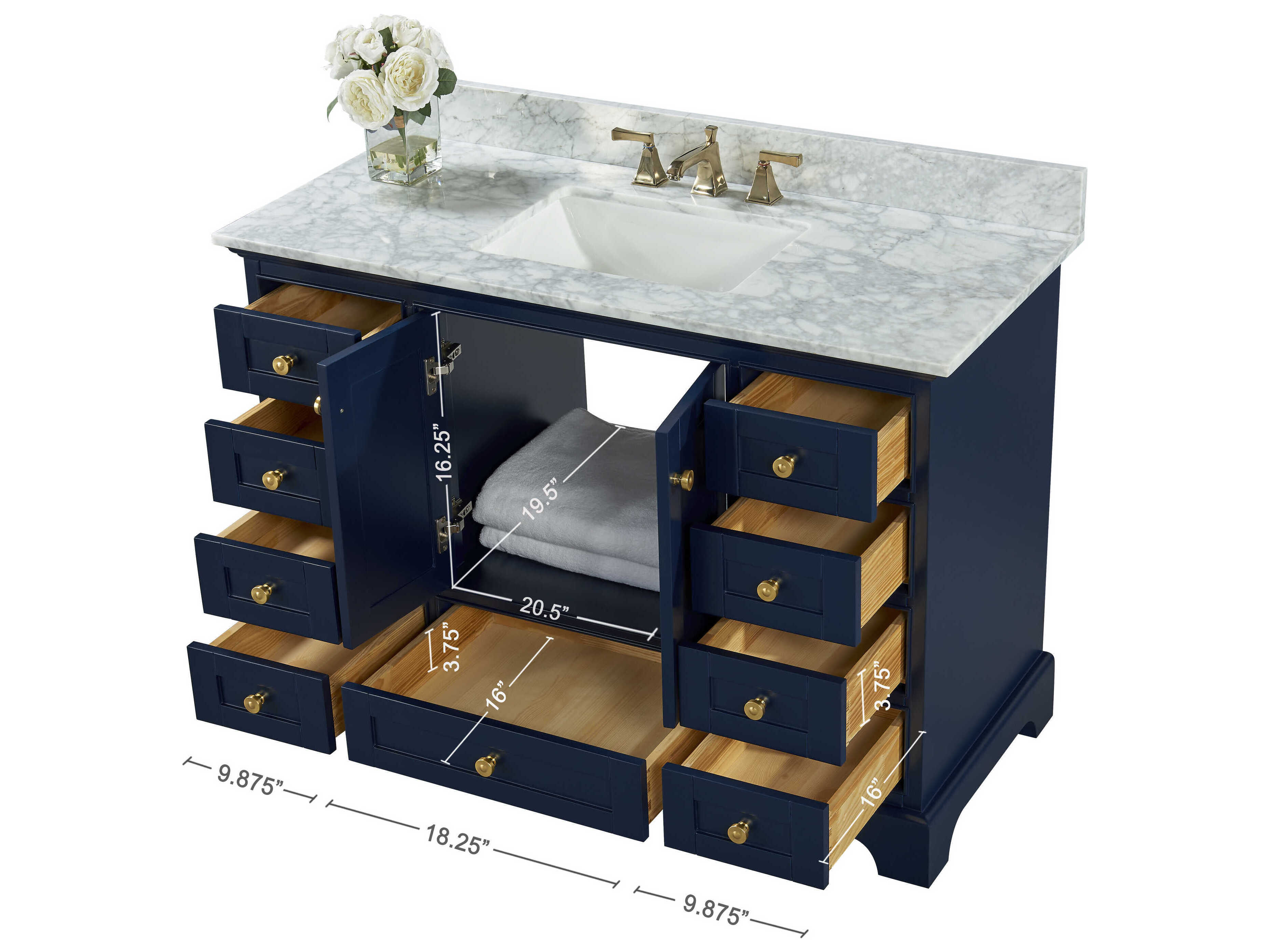 Ancerre Designs Audrey Heritage Blue 48" Vanity