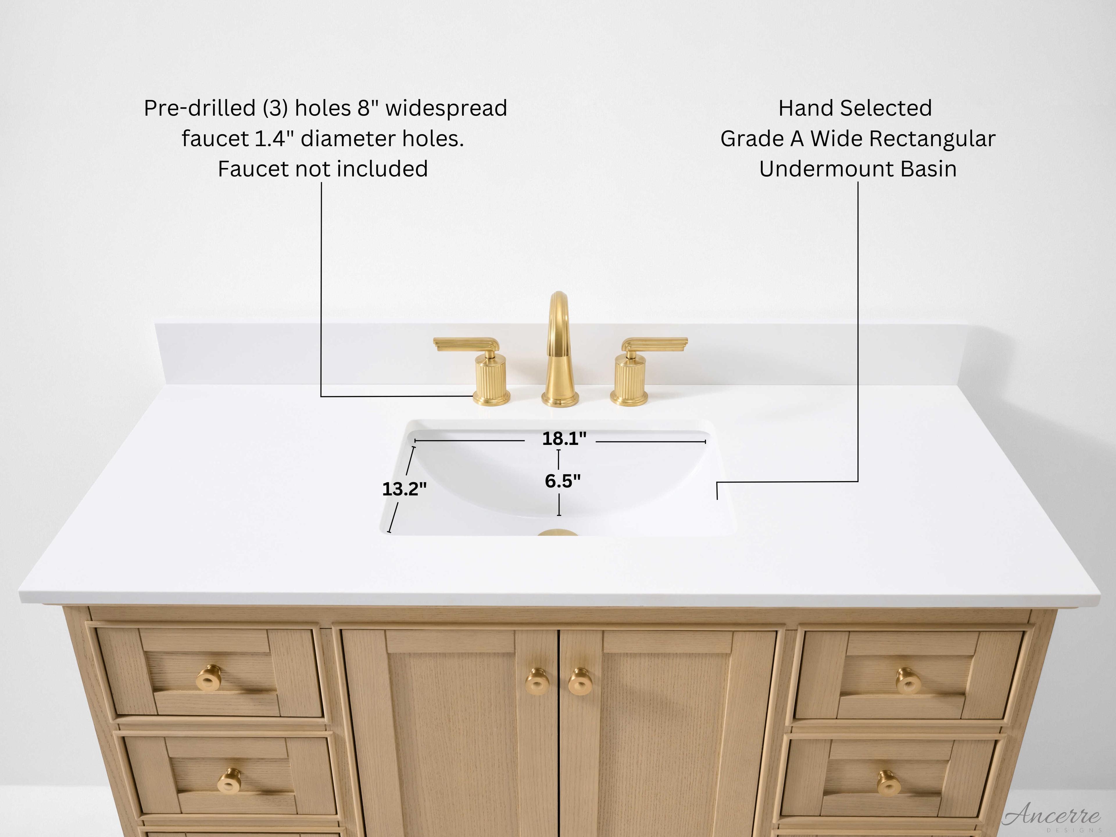Ancerre Designs Audrey Oak 48" Vanity