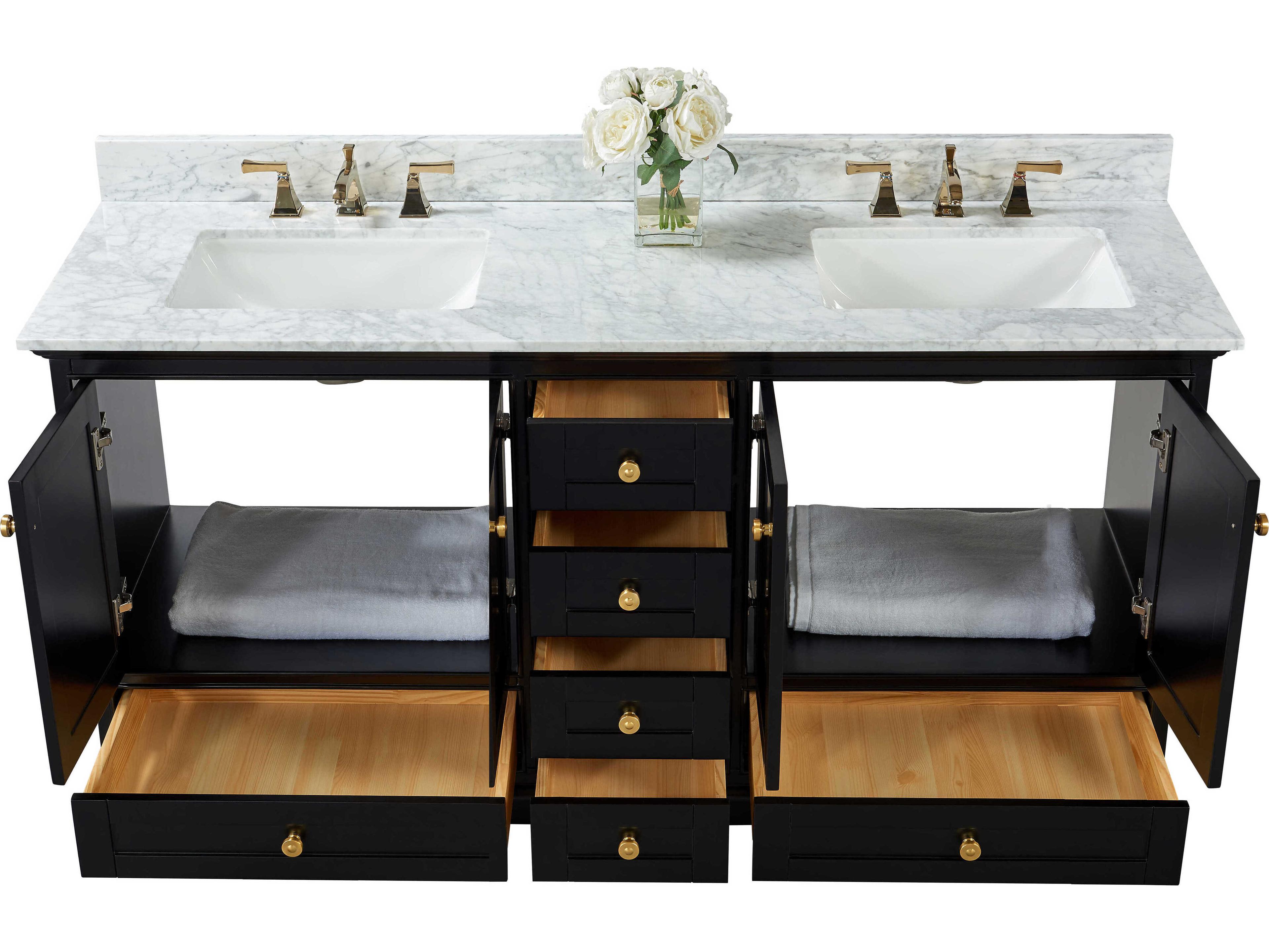 Ancerre Designs Audrey Black Onyx 66" Vanity