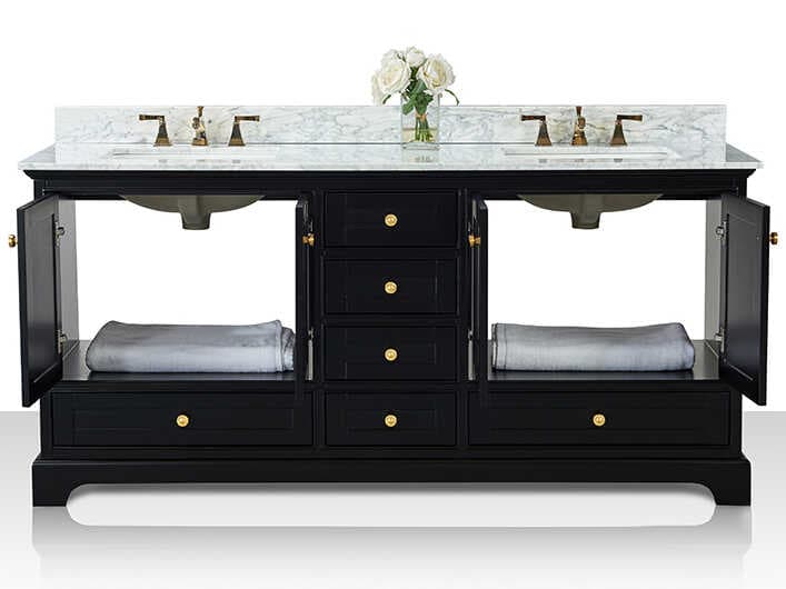 Ancerre Designs Audrey Black Onyx 72" Vanity