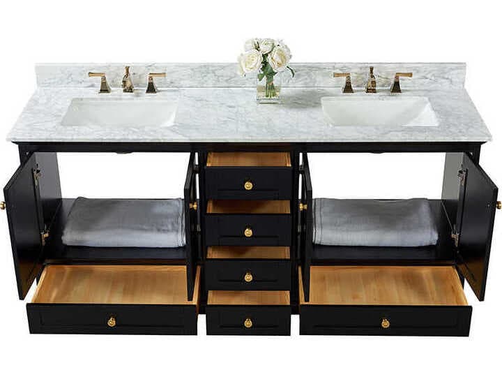 Ancerre Designs Audrey Black Onyx 72" Vanity