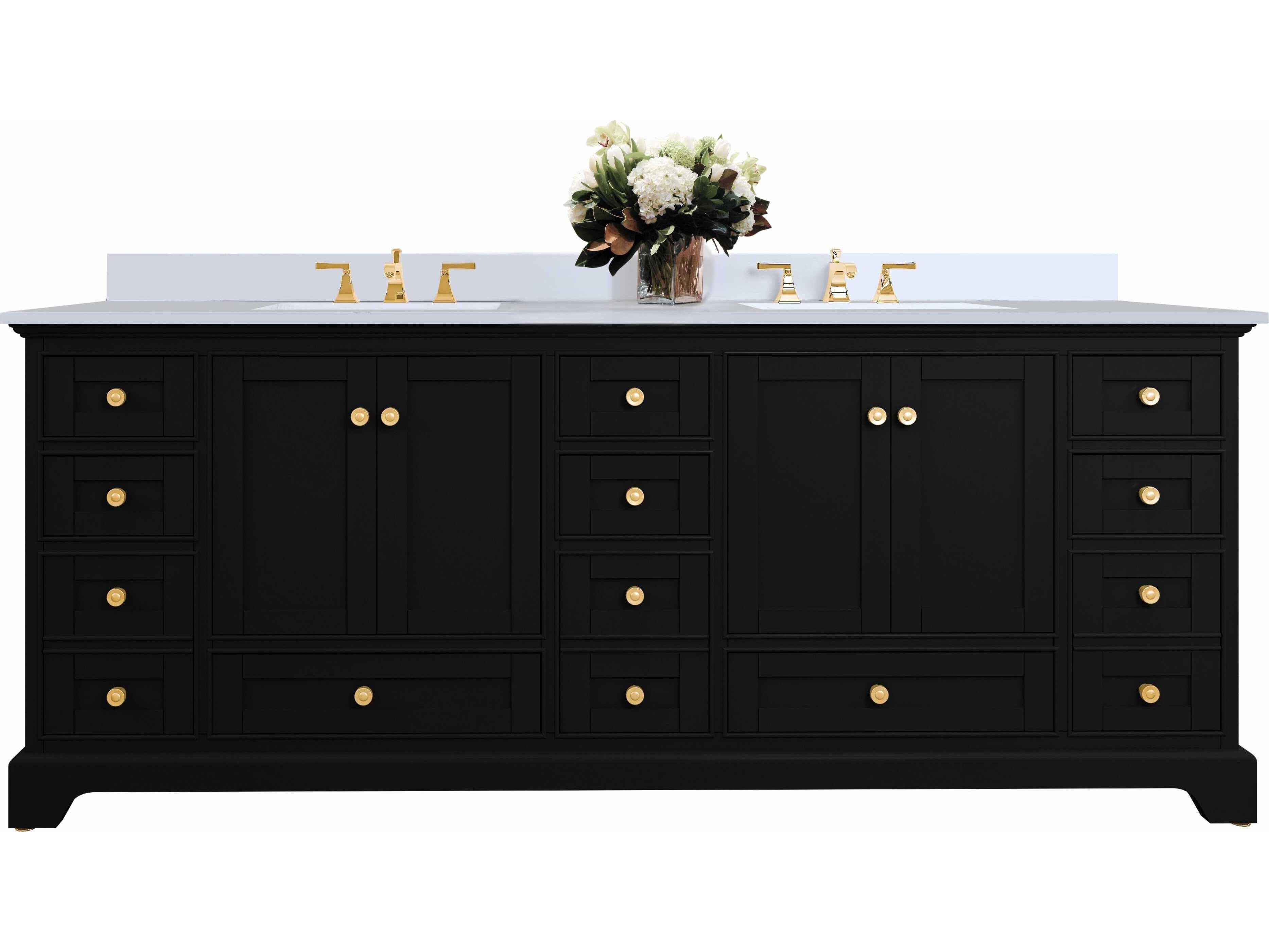 Ancerre Designs Audrey Black Onyx 84" Vanity