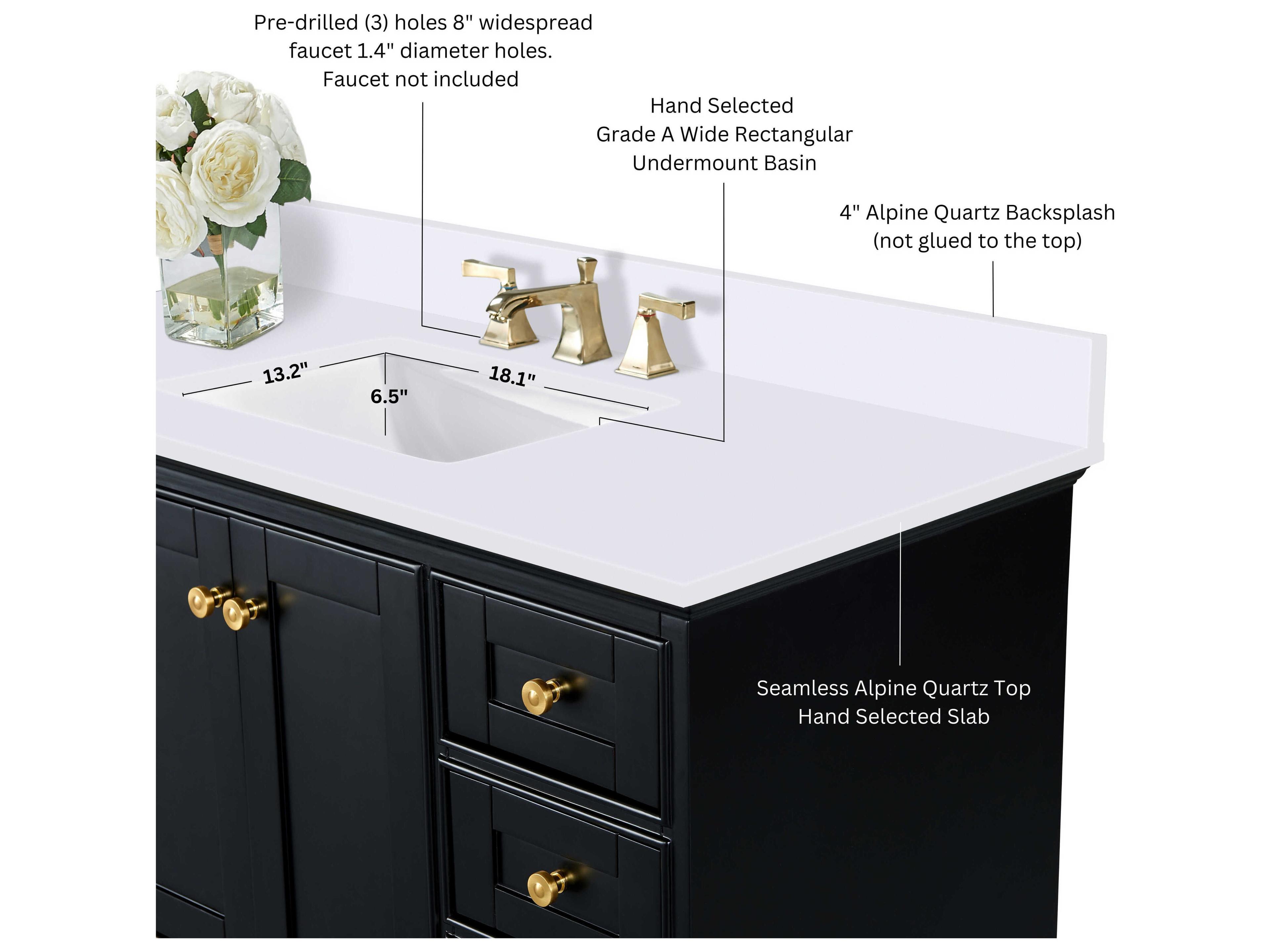 Ancerre Designs Audrey Black Onyx 84" Vanity