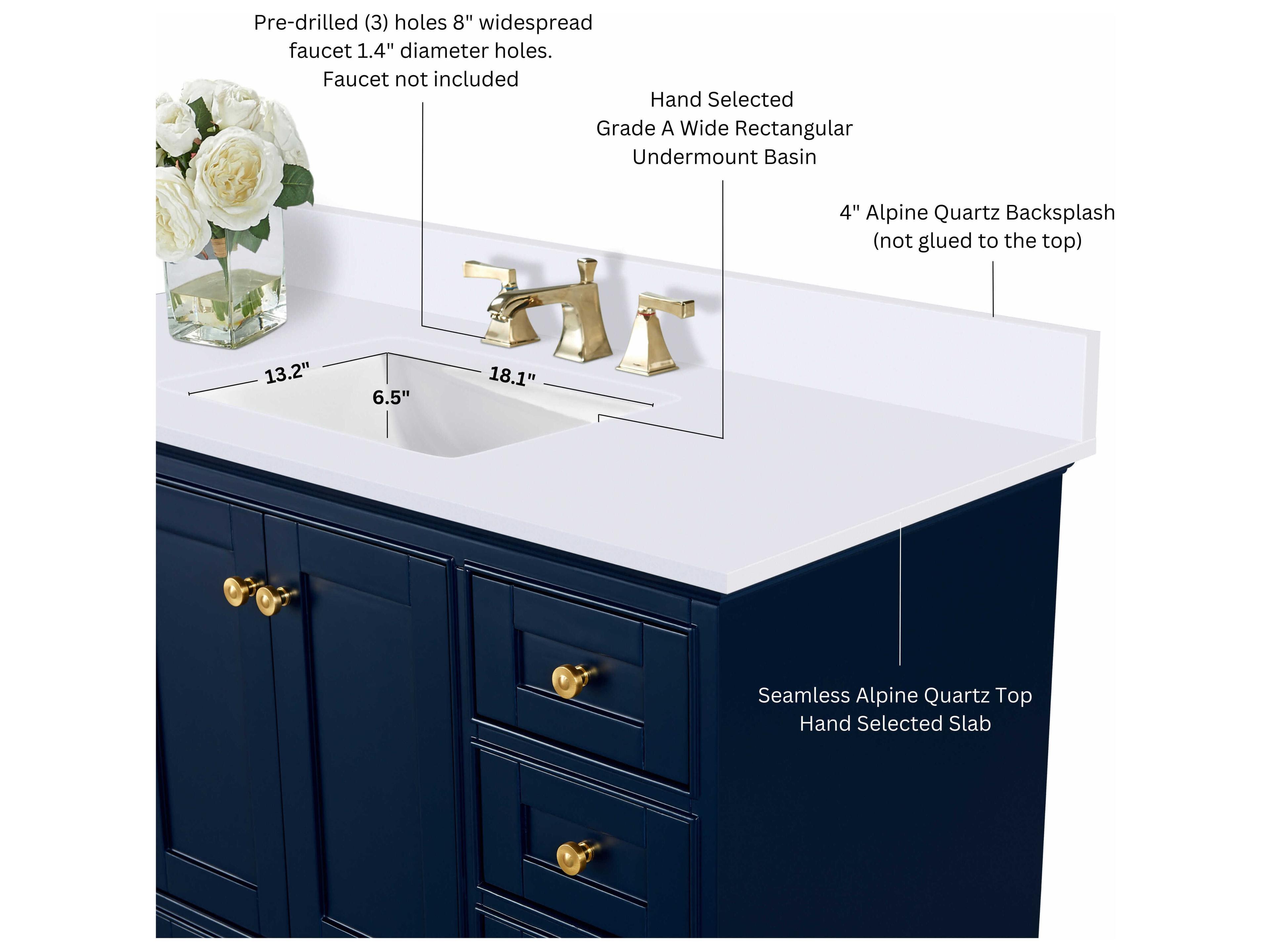 Ancerre Designs Audrey Heritage Blue 84" Vanity