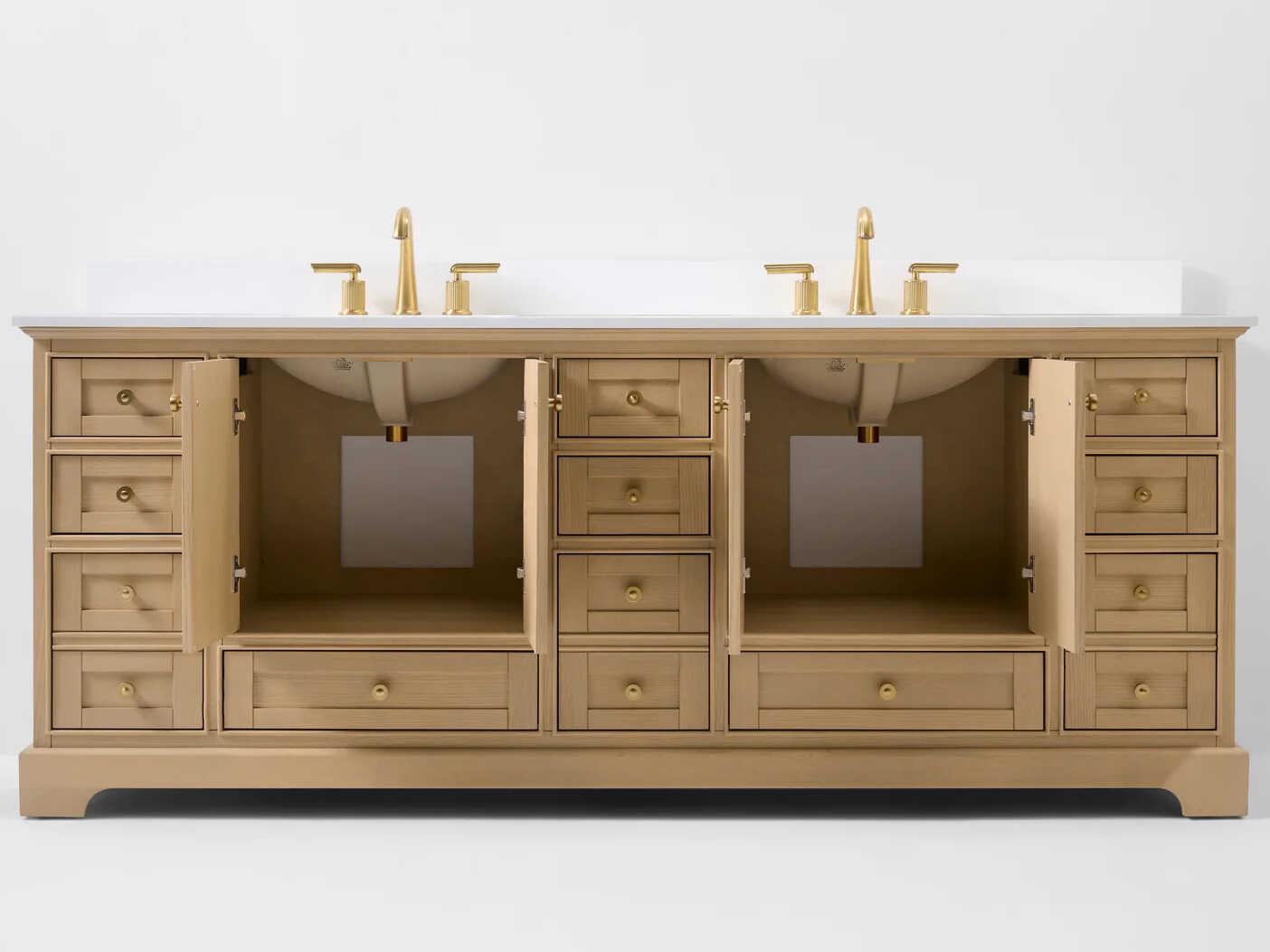 Ancerre Designs Audrey Oak 84" Vanity