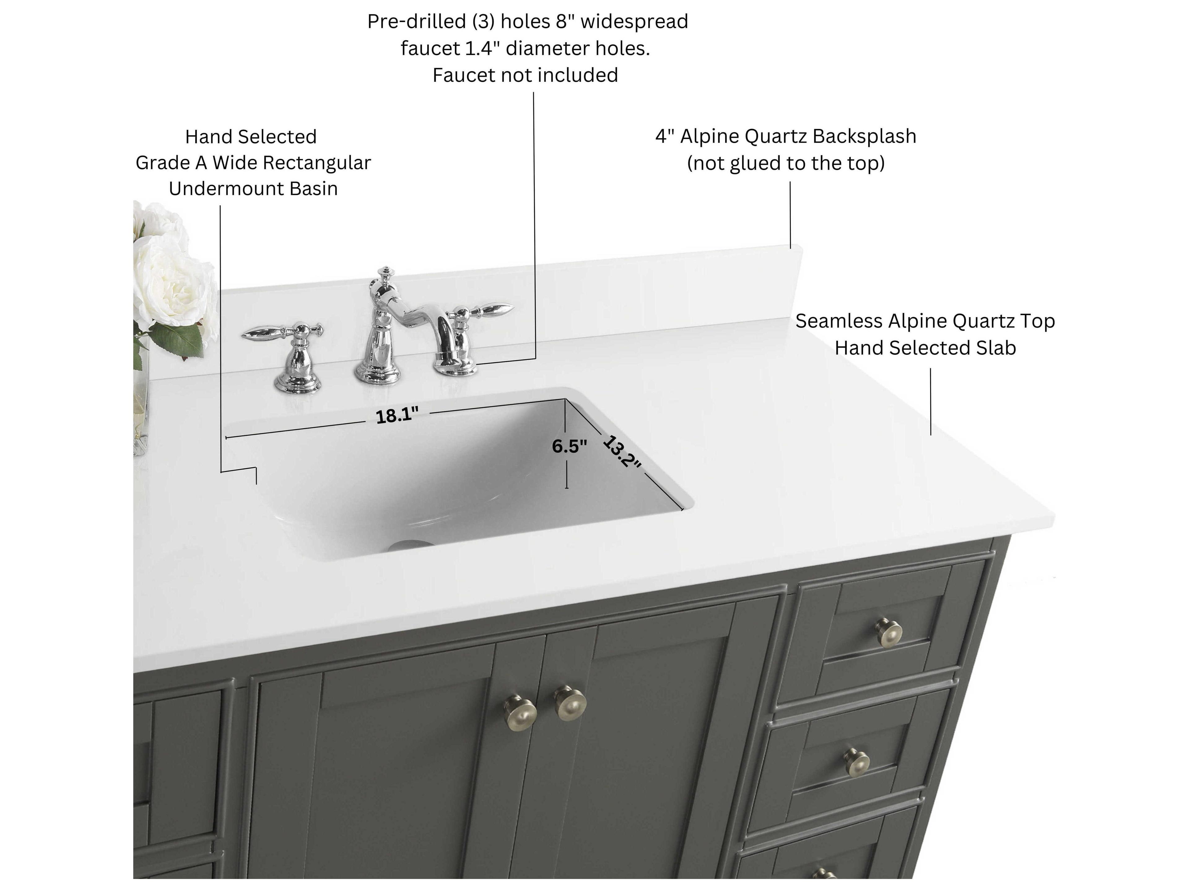 Ancerre Designs Audrey Sapphire Gray 84" Vanity