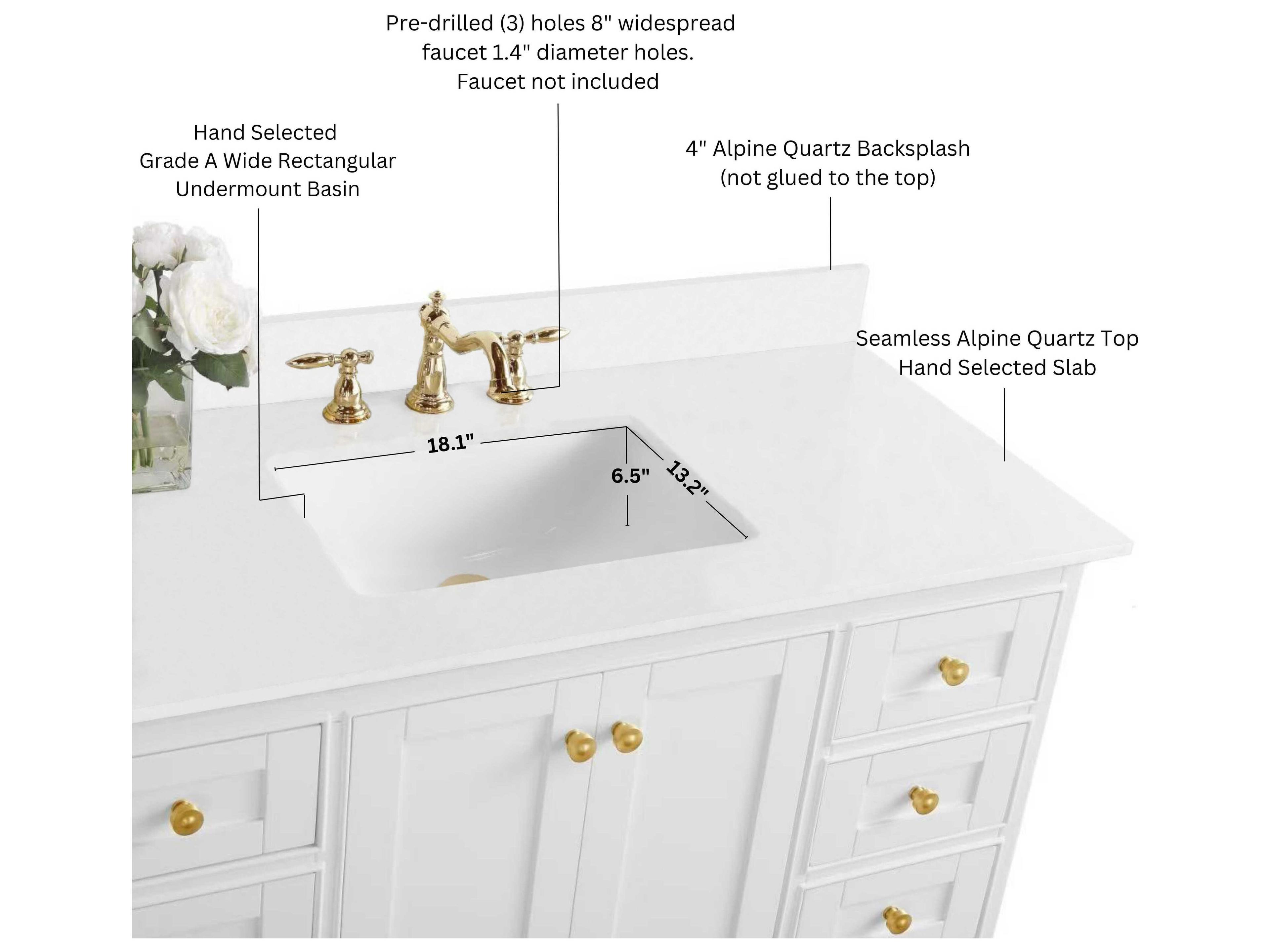 Ancerre Designs Audrey White 84" Vanity