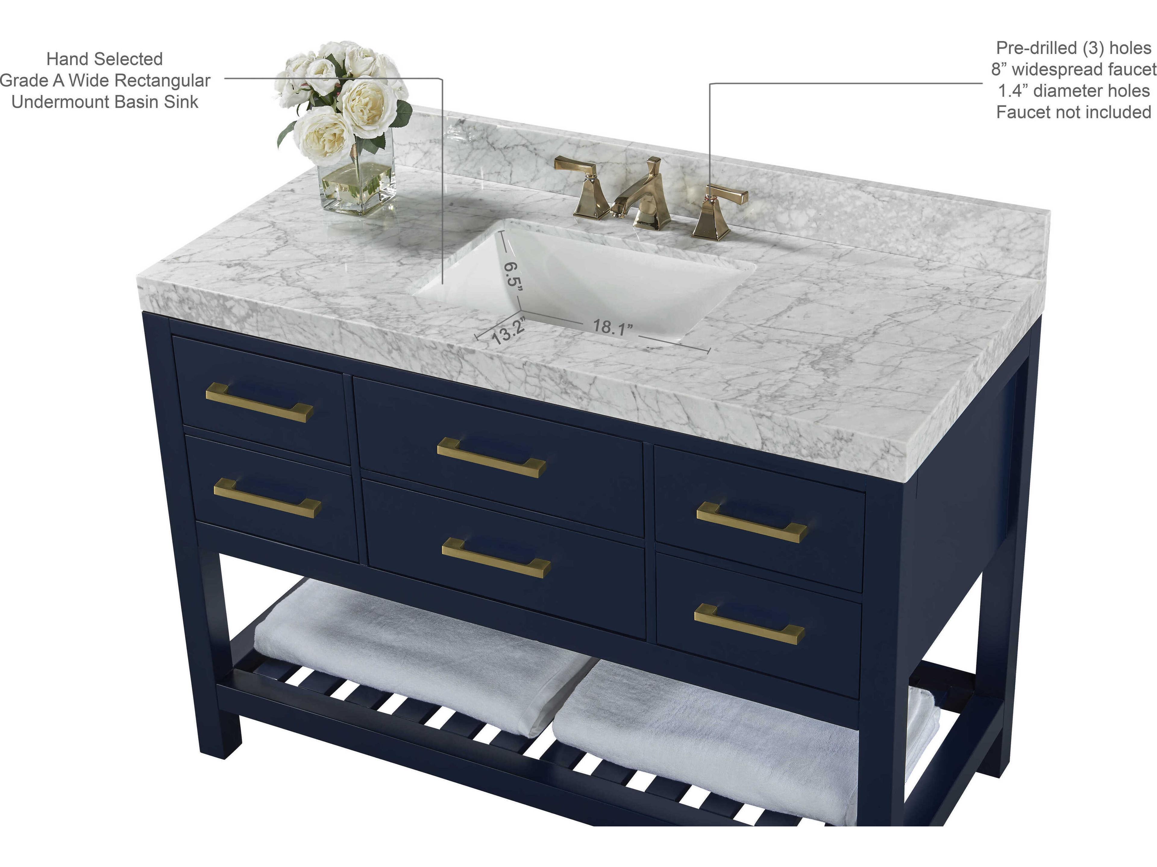 Ancerre Designs Elizabeth Heritage Blue 48" Vanity
