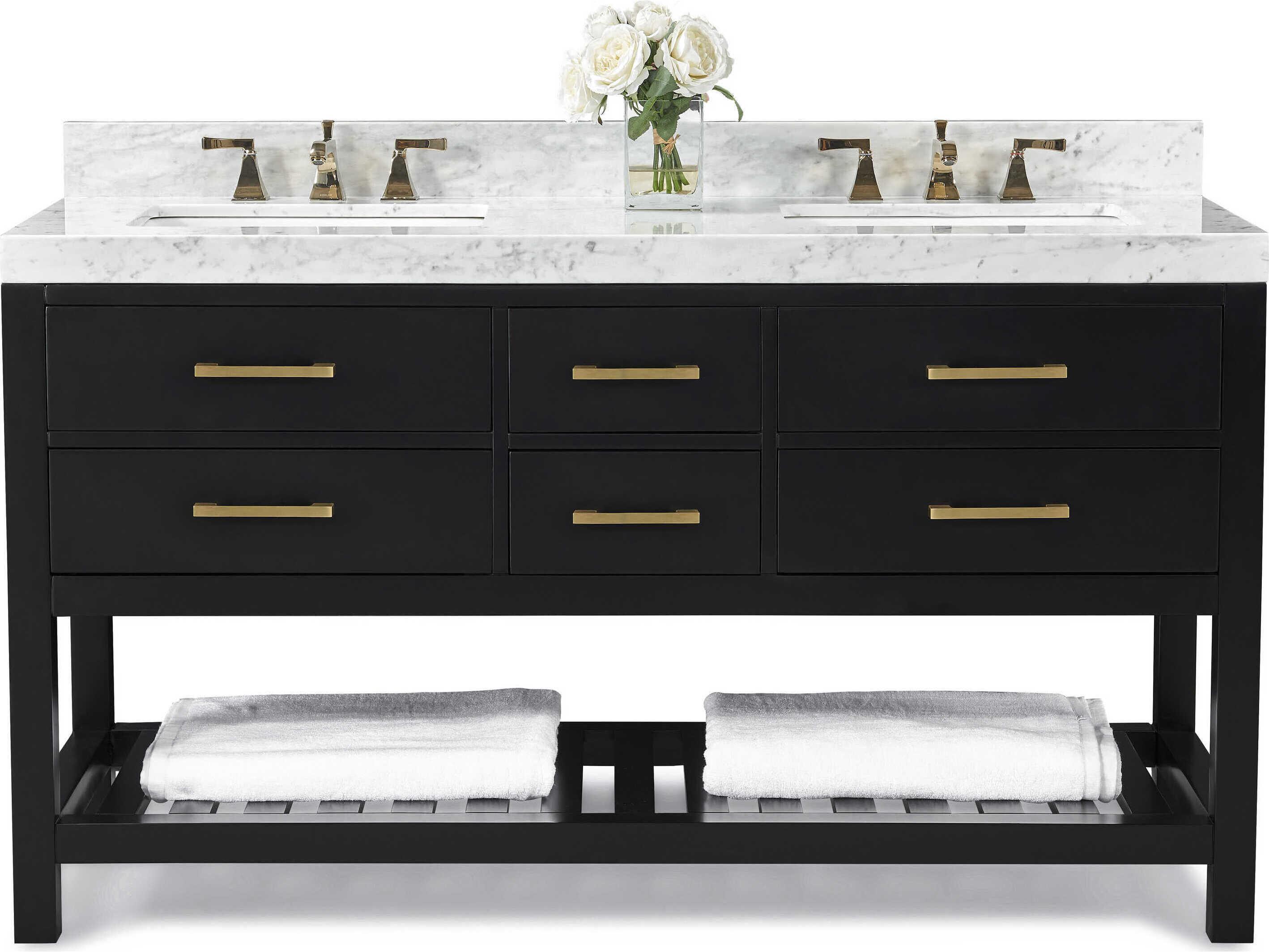 Ancerre Designs Elizabeth Black Onyx 60" Vanity